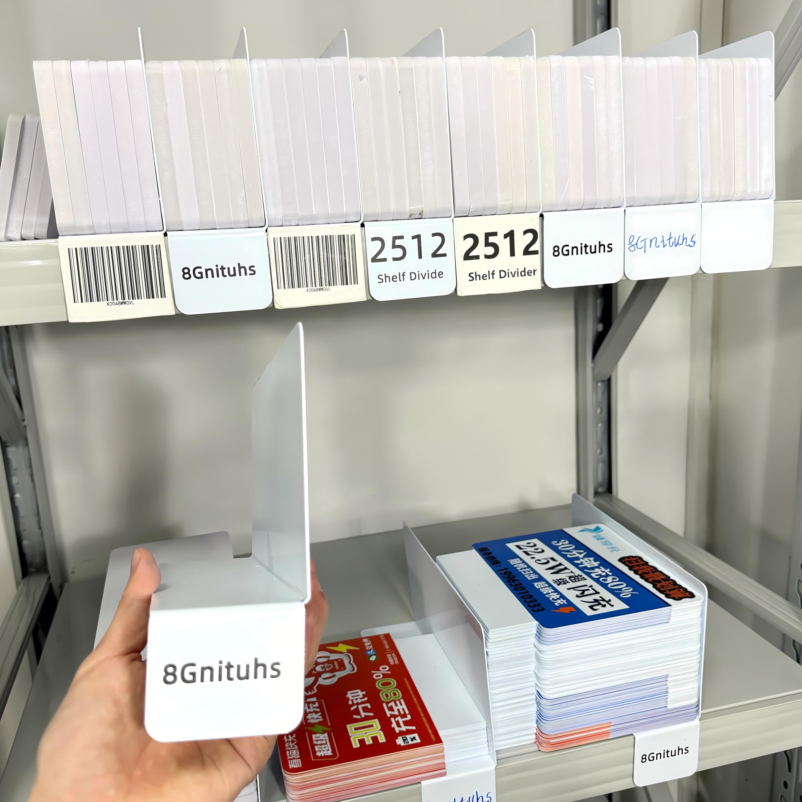 50 pezzi 9,8" * 4,7" divisori per ripiani regolabili per armadio, organizer per borse bianche per armadio, separatori per borse in PVC, organizer per libri, separatori per camera da letto, ufficio