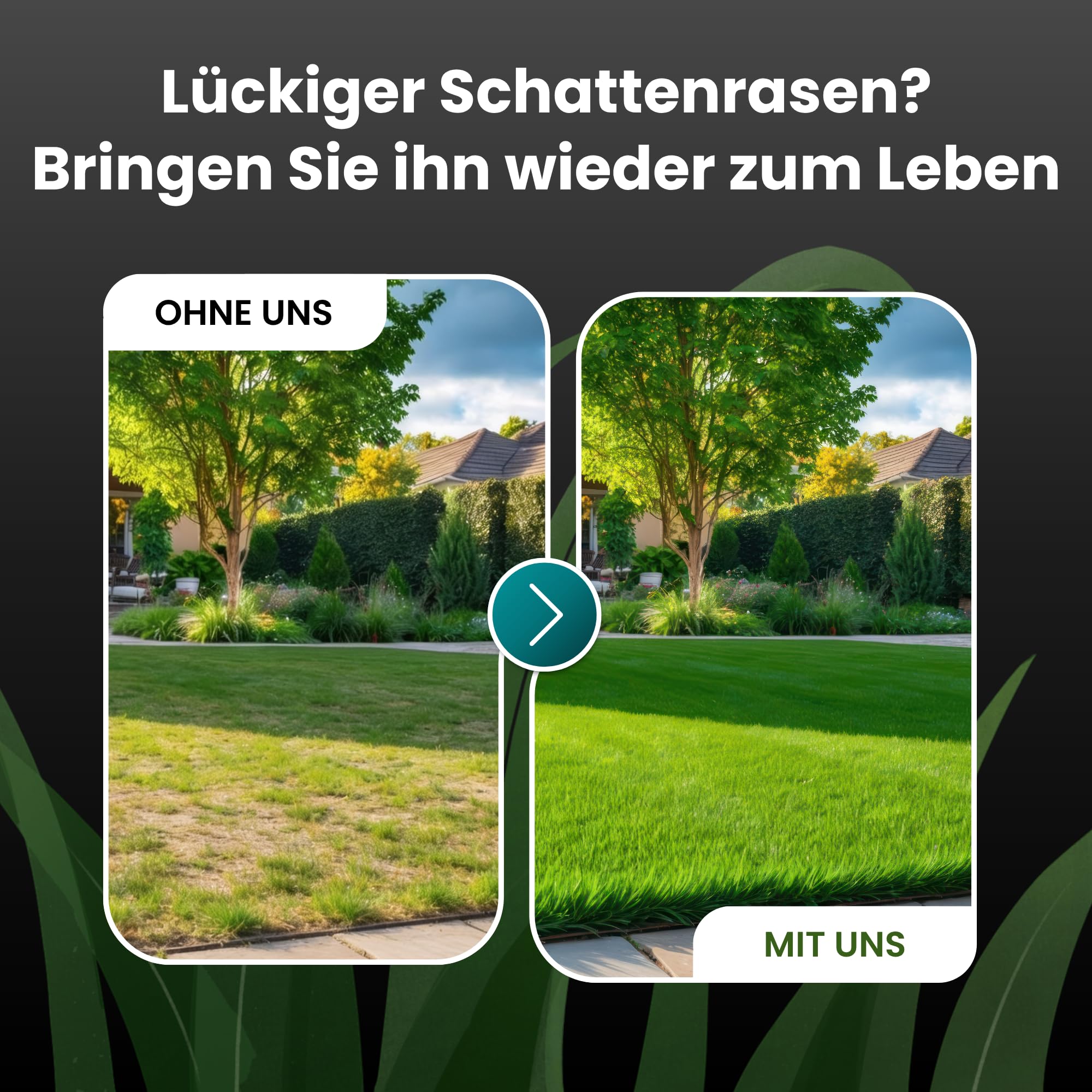 LERAVA Turbo Rasensamen schnellkeimend (360 m²) - Schattenrasen für kühle Gebiete - Leuchtend grüner & robuster Grassamen zur Nachsaat - Rasensaat für Frühjahr & Herbst