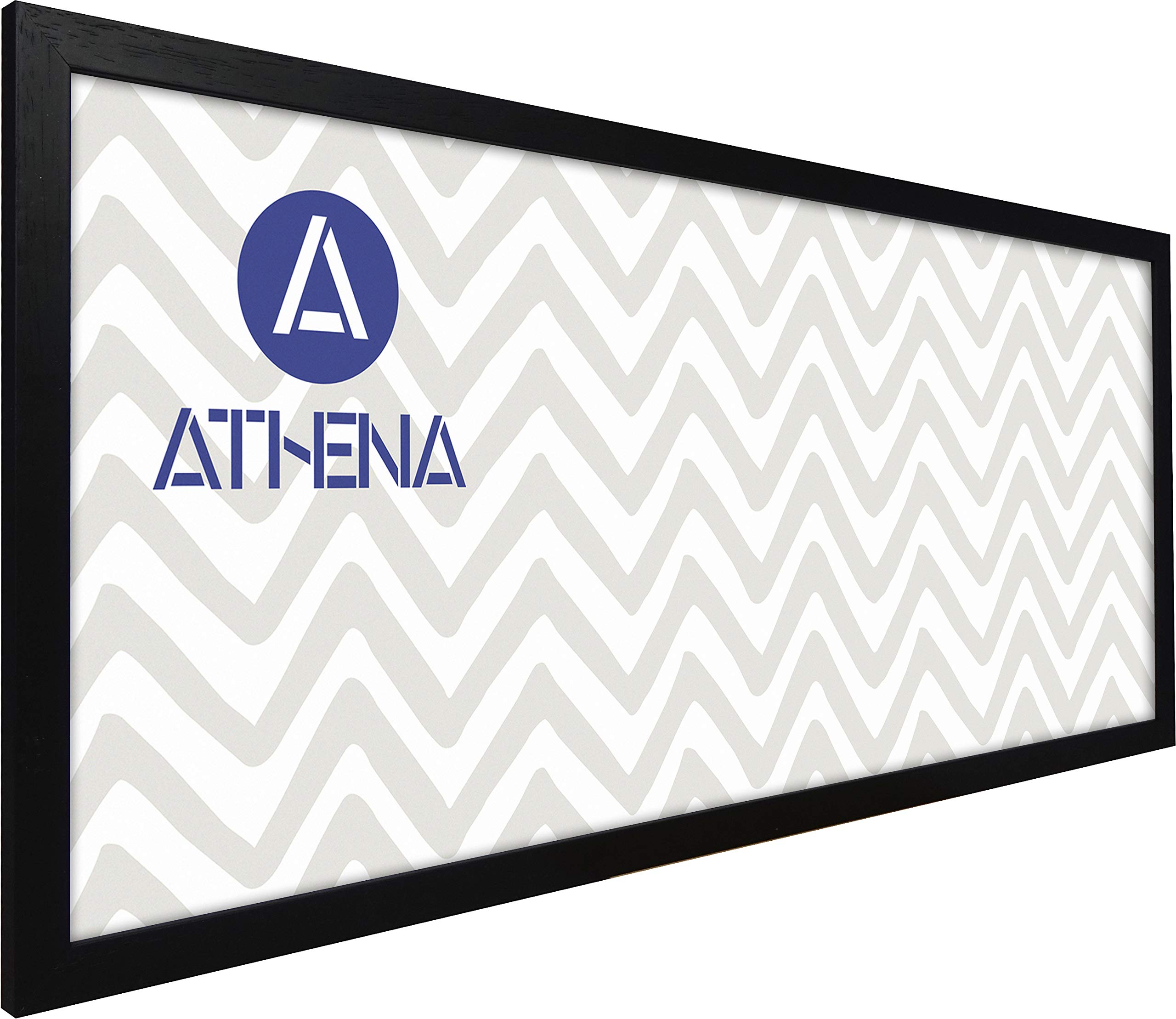 Athena Black Panoramic Woodgrain Thin Premium Wood Picture Frame Imperial 36" X 12" - 36 X 12 Frame - Photo Frame - 36X12 Frame With Clear Styrene Sheet & Wall Mounted Hook – 12 X 36 Inches