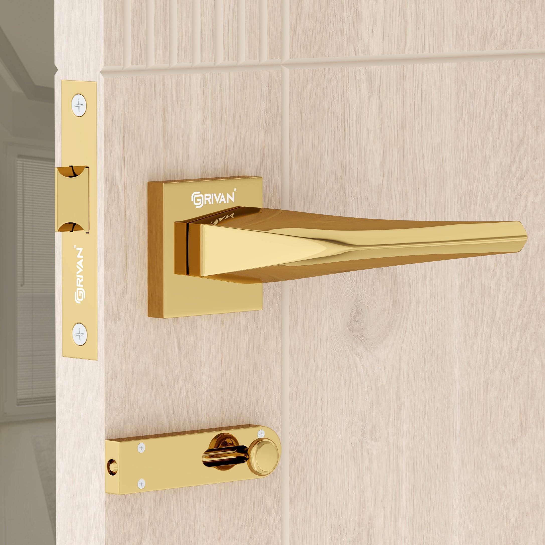 GRIVAN Rose Gold Mortise Lock Set - Secure Your Home -7