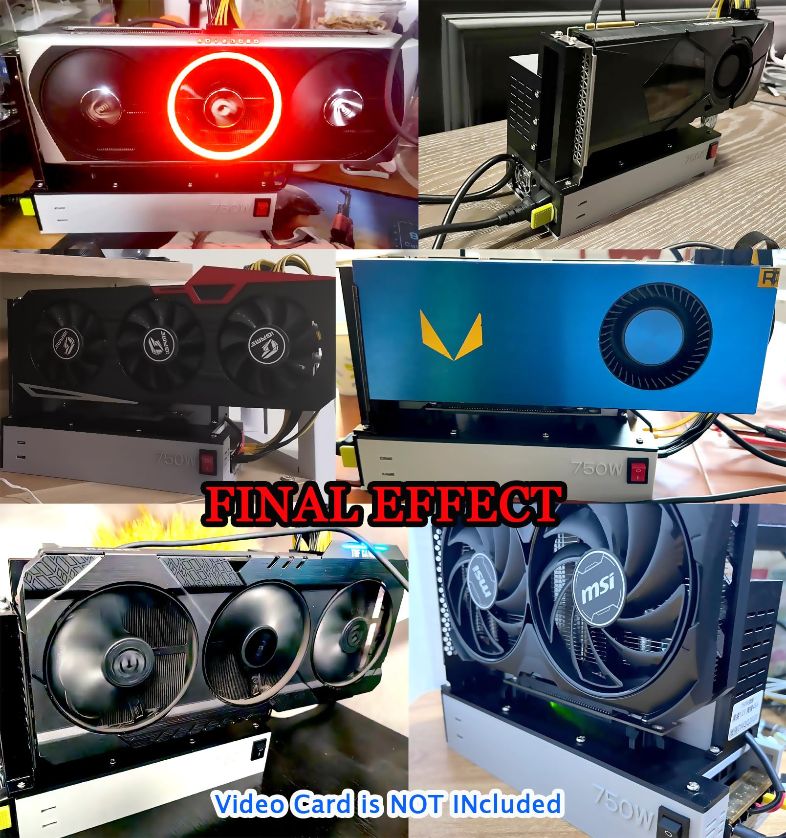 Amd Gpu External Graphics Card GPU Dock W/ 750W Power Supply, For
