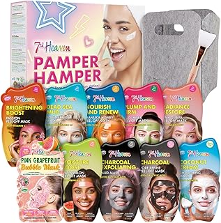 7th Heaven Pamper Hamper (Contains 10 Face Masks and a Spatula) Pamper Gifts for Women - Genuine 7th Heaven Facemasks Skincare Gift Set