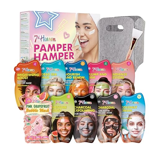 7th Heaven Pamper Hamper (Contains 10 Face Masks and a Spatula) Pamper Gifts for Women - Genuine 7th Heaven Facemasks Skincare Gift Set - Pamper Hamper