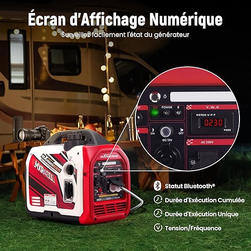 maXpeedingrods Groupe électrogène onduleur 3500 W avec surveillance à distance des données via application Bluetooth®, compatible avec camping-car, camping en plein air, sauvegarde pour la maison - 3