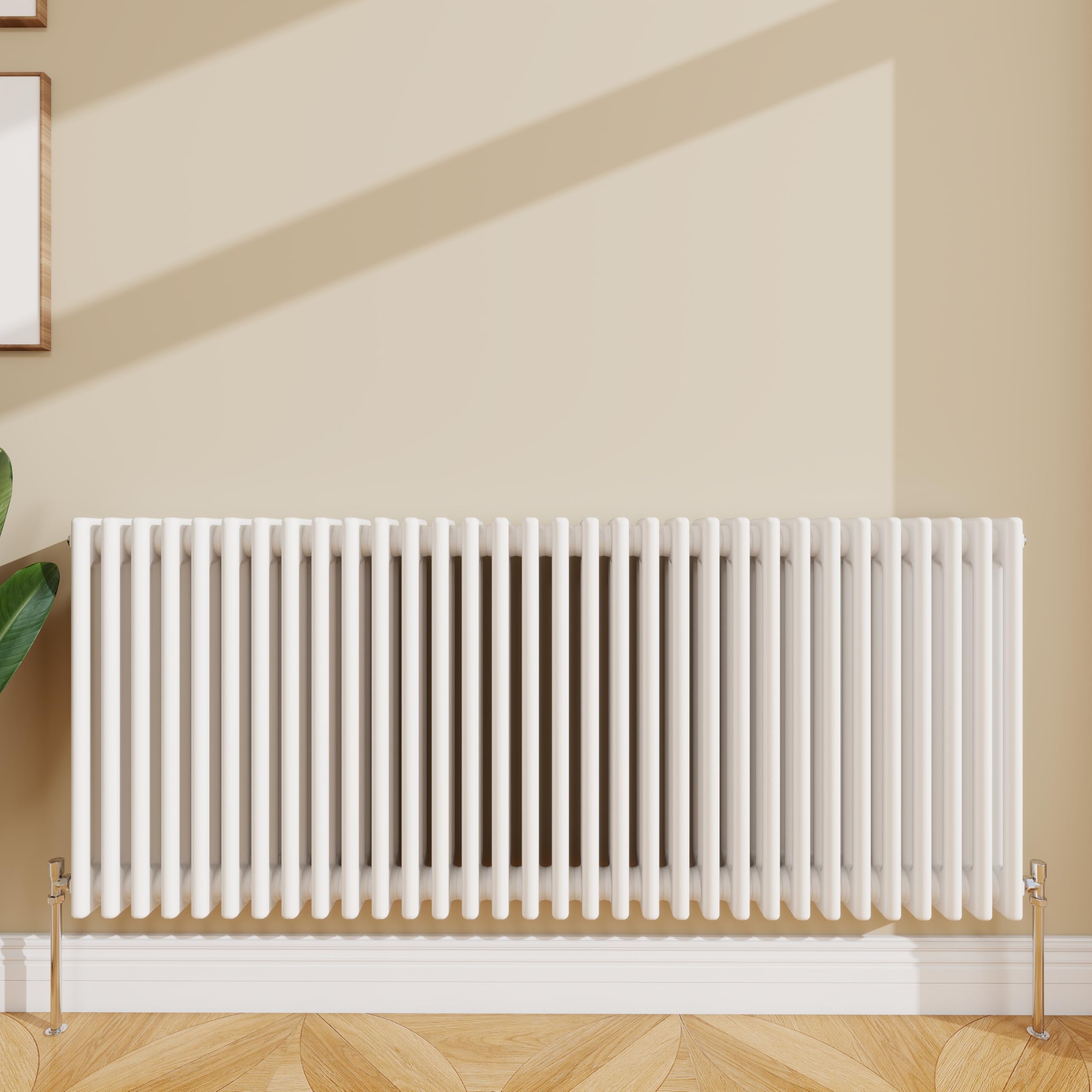 Sline Sanitary White 600X1460mm Cast Iron Style Traditional 2 Column Horizontal Central Heating Radiator