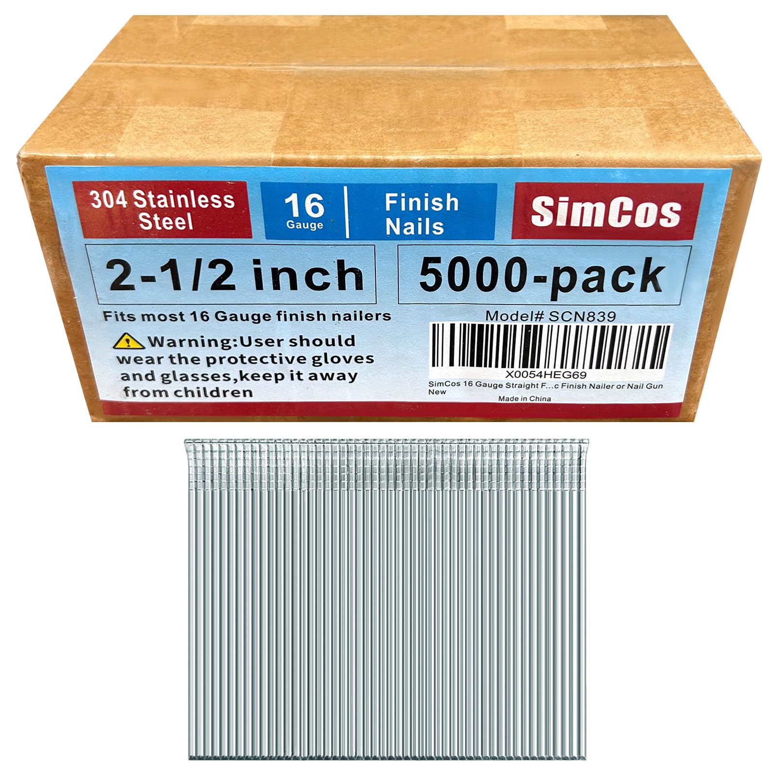 Stainless Steel Finish Nails - 1000 Pack -22
