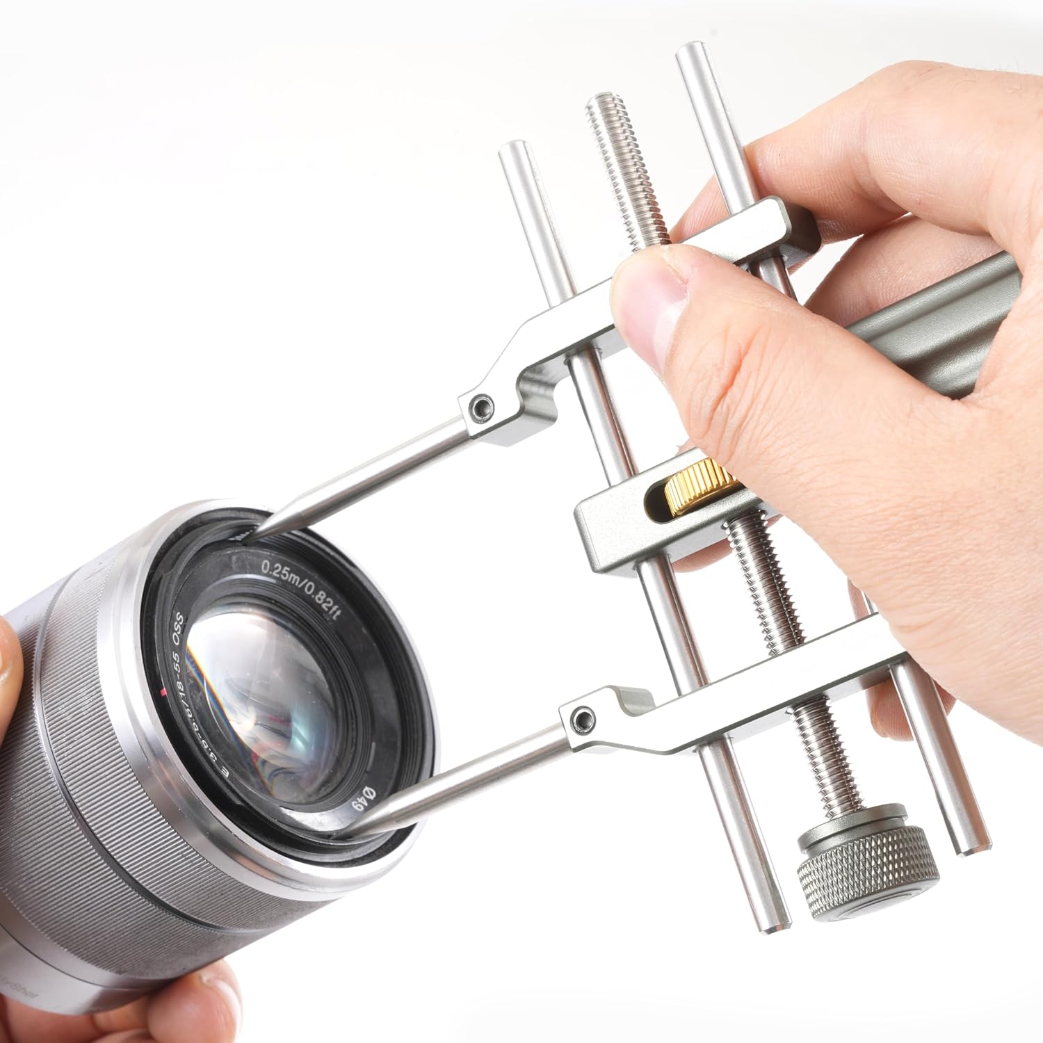 FocusFoto Camera Lens Opening Repairing Vise Tool Kit, Stainless Steel Lens Spanner Wrench Removal Tool with Pointed & Flat Tips and Screws