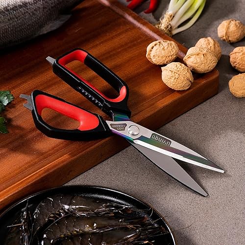 Miniatura 3 de LIVINGO Tijeras de cocina resistentes, con revestimiento de titanio, forjadas en caliente, afiladas, multiusos, de acero inoxidable, para el hogar,