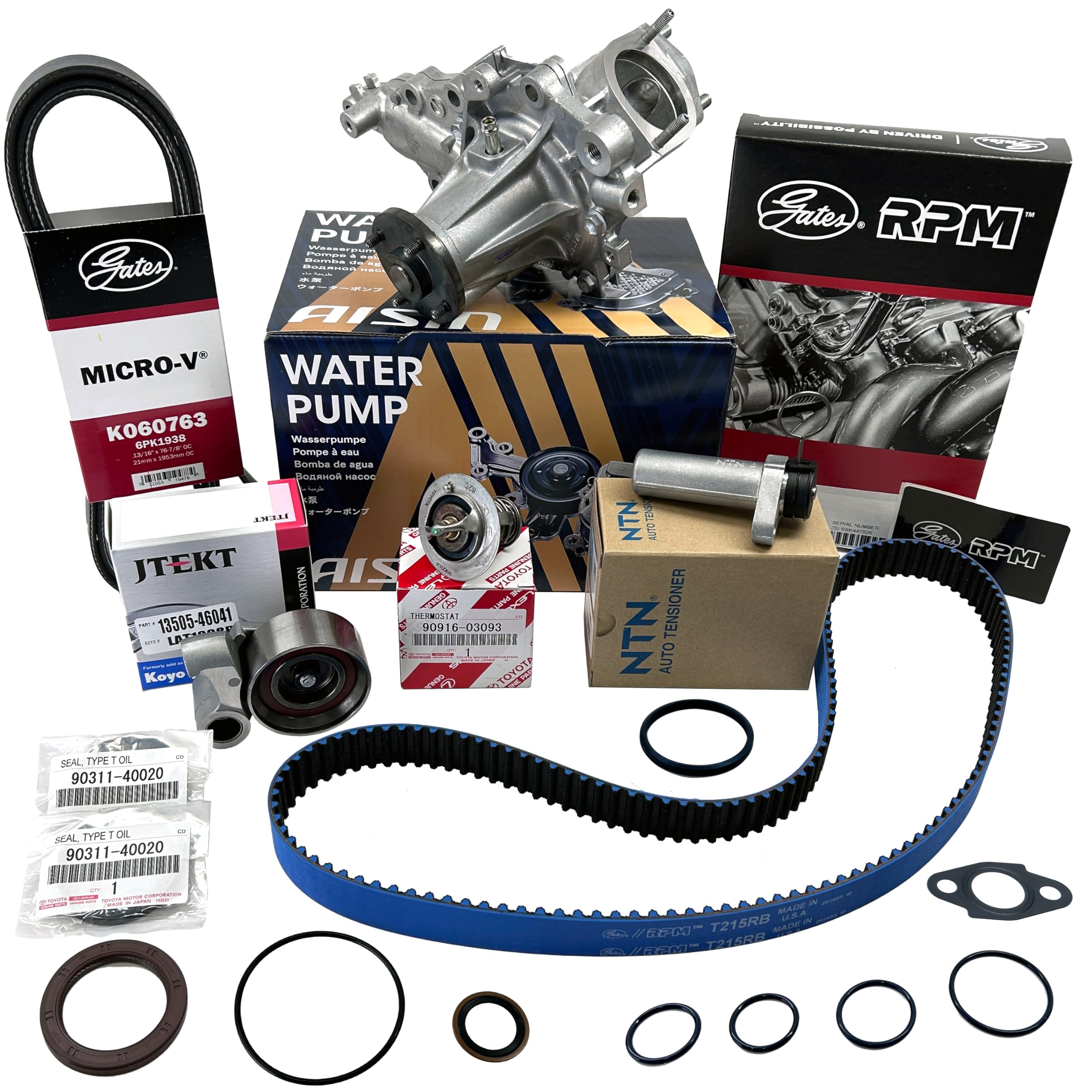 GATES RACING T215RB | COMPLETE TIMING BELT KIT | GENUINE/OEM | Water Pump, VVT Seals, Pulleys, Hydraulic, Accessory Drive Belt | Compatible with GS300 - IS300
