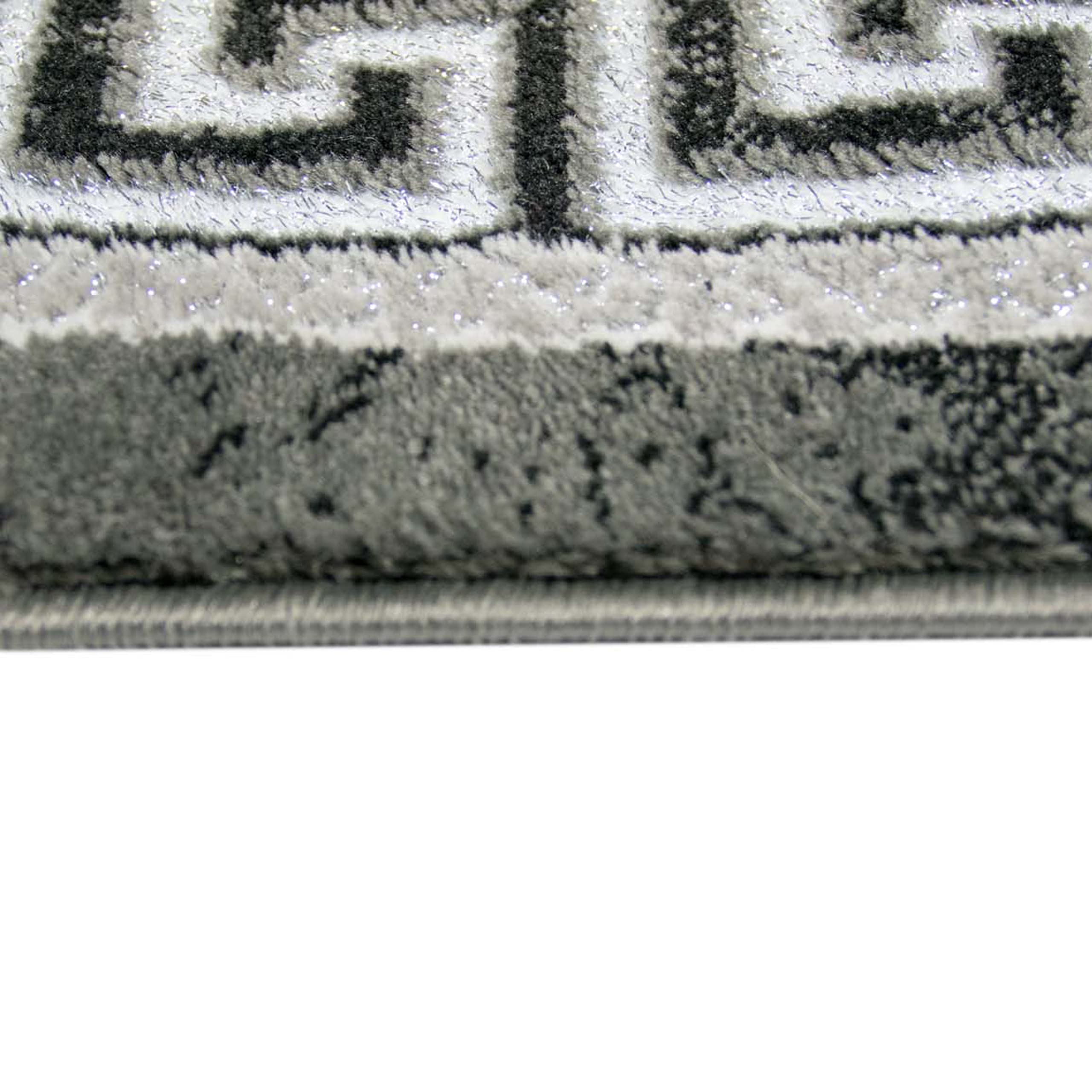 Teppich-Traum Tappeto Orientale con filato scintillante | ornamenti nel cerchio | grigio crema 240 x 340 cm