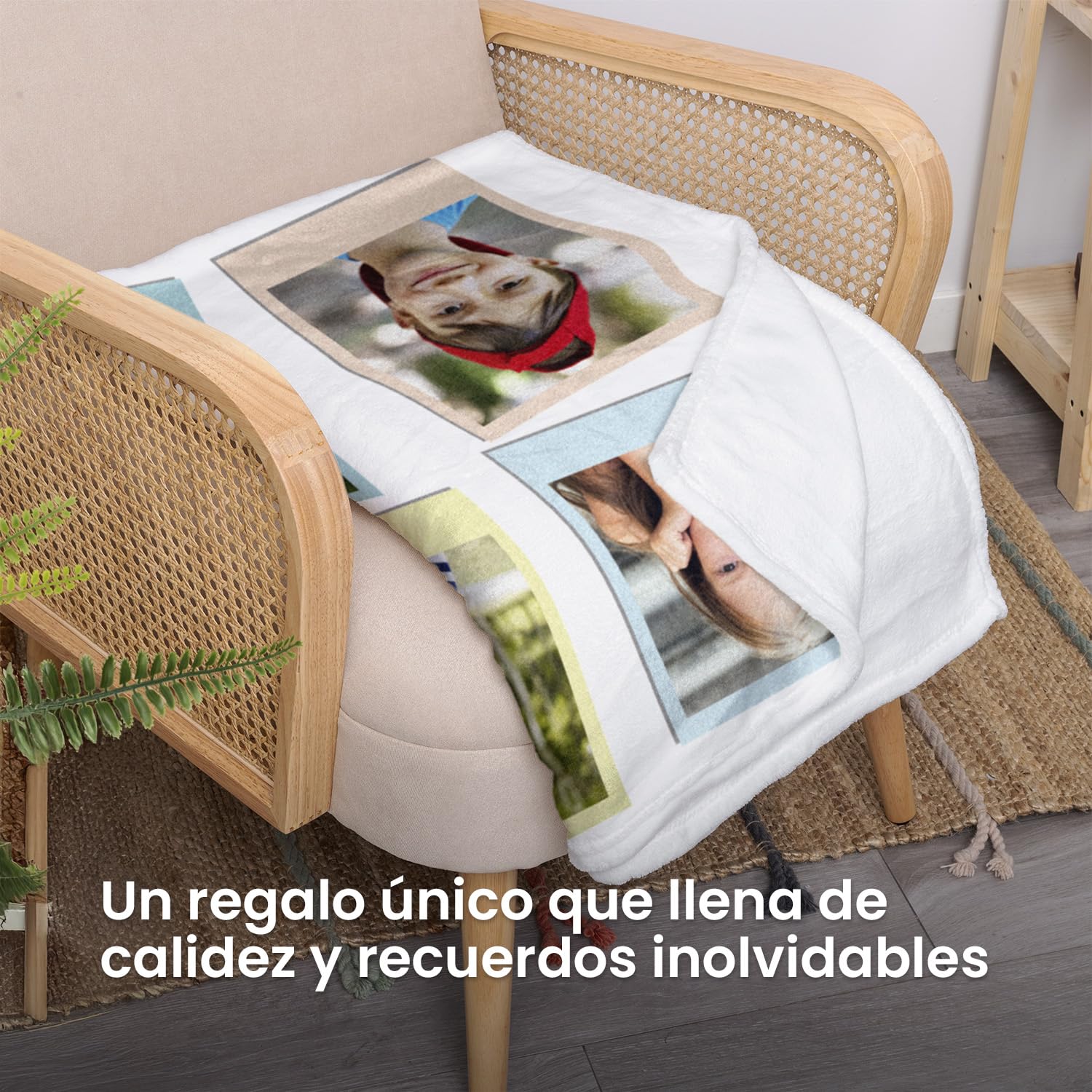 Regalo Original Made IN Gift Manta Personalizada con Foto y Texto - Material Coralina - Ideal para Sofá o Cama de Abrigo en Invierno - 170x130 cm