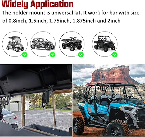 Miniatura 6 de SUNPIE UTV, herramientas de caza, soporte de almacenamiento de arco, pala compatible con Polaris RZR Ranger General Can-Am Kawasaki Pioneer Talon