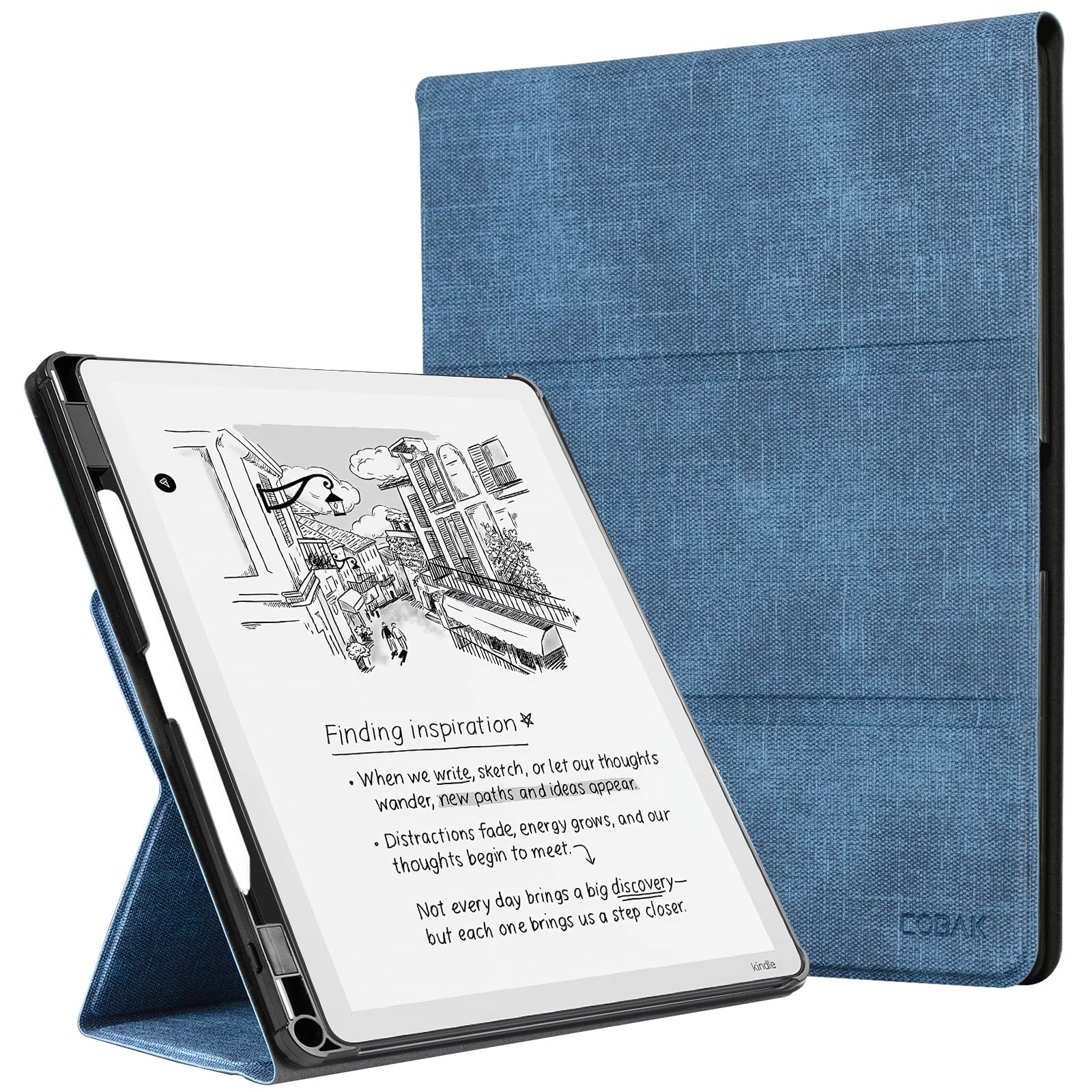 CoBak Case for 11" Kindle Scribe 3rd Generation 2025, Kindle Scribe Colorsoft with Two Viewing Angles - All New PU Leather Cover with Auto Sleep Wake, Pen Holder. Sandy Beige