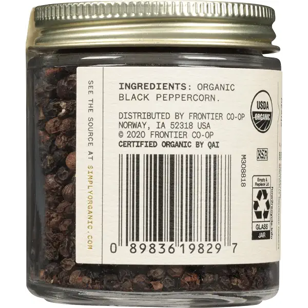 Simply Organic Single Origin Sri Lankan Black Peppercorn, Organic, 2.15 Ounce 2