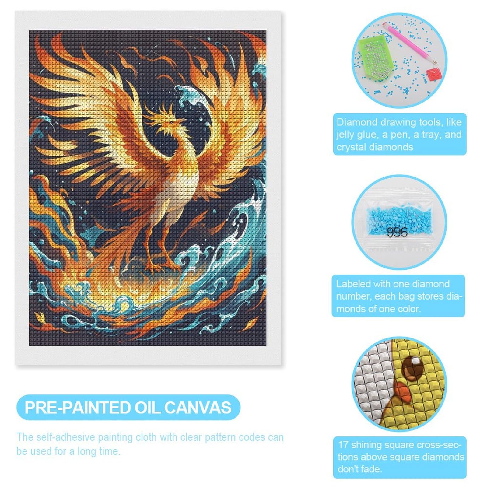 Broderie Diamant - Diamond Painting Phoenix et Rayon de Soleil – Figured'Art
