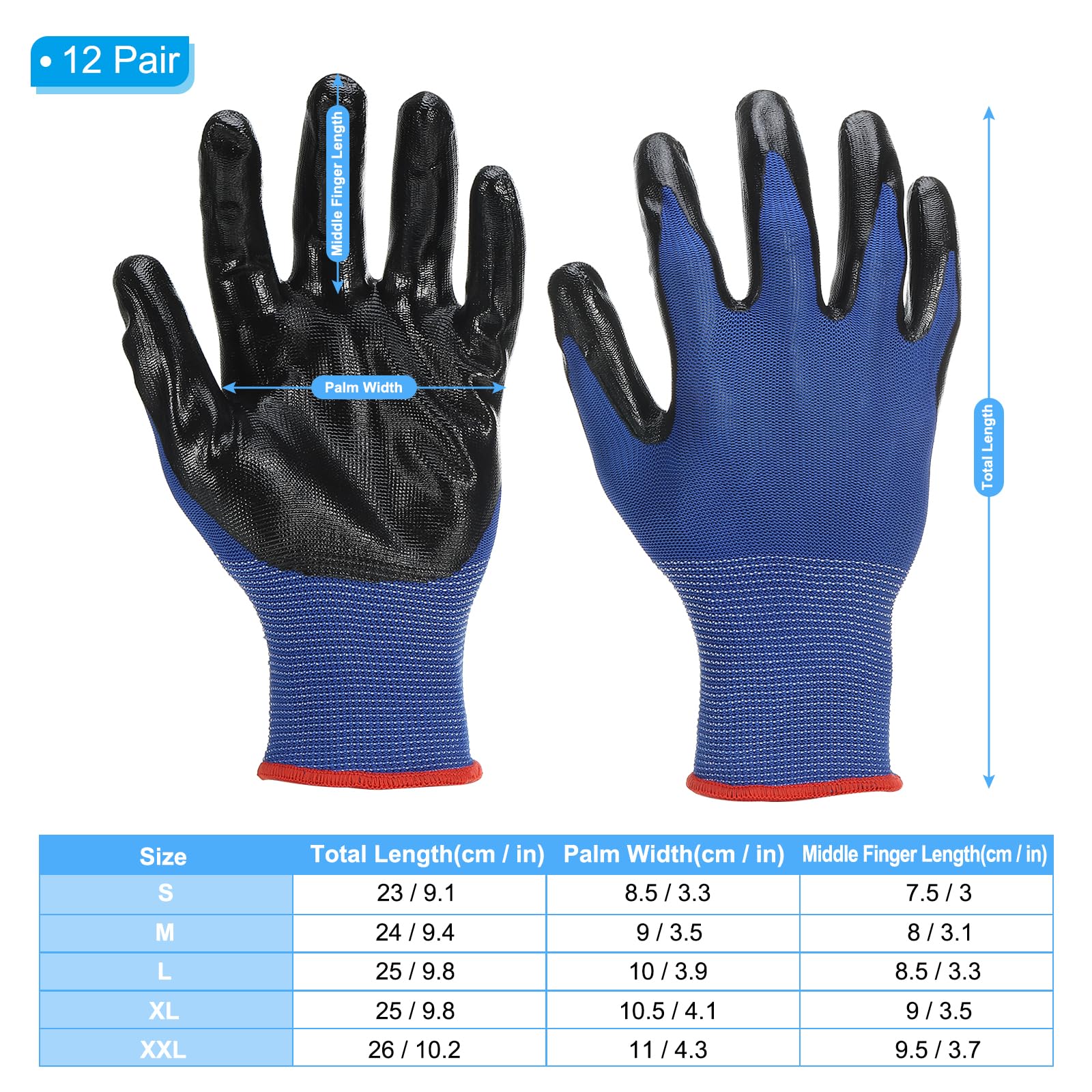 PATIKIL Safety Work Gloves Nitrile Coated - Image 2