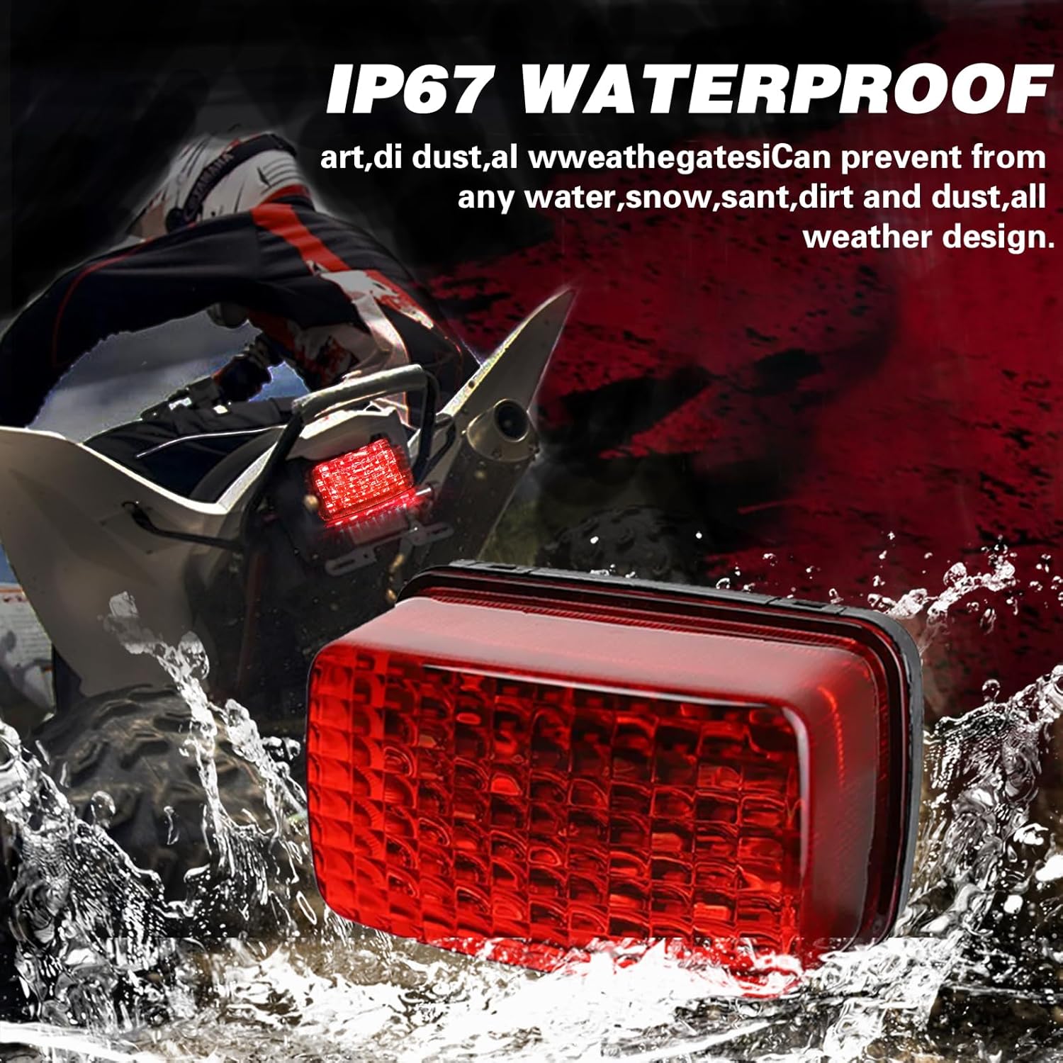 SKTYANTS LED ATV Tail Light OEM Rear Brake Light 5KM-8472C-10-00 Compatible with Yamaha Rhino Grizzly Kodiak Wolverine Bruin Banshee Big Bear Viking