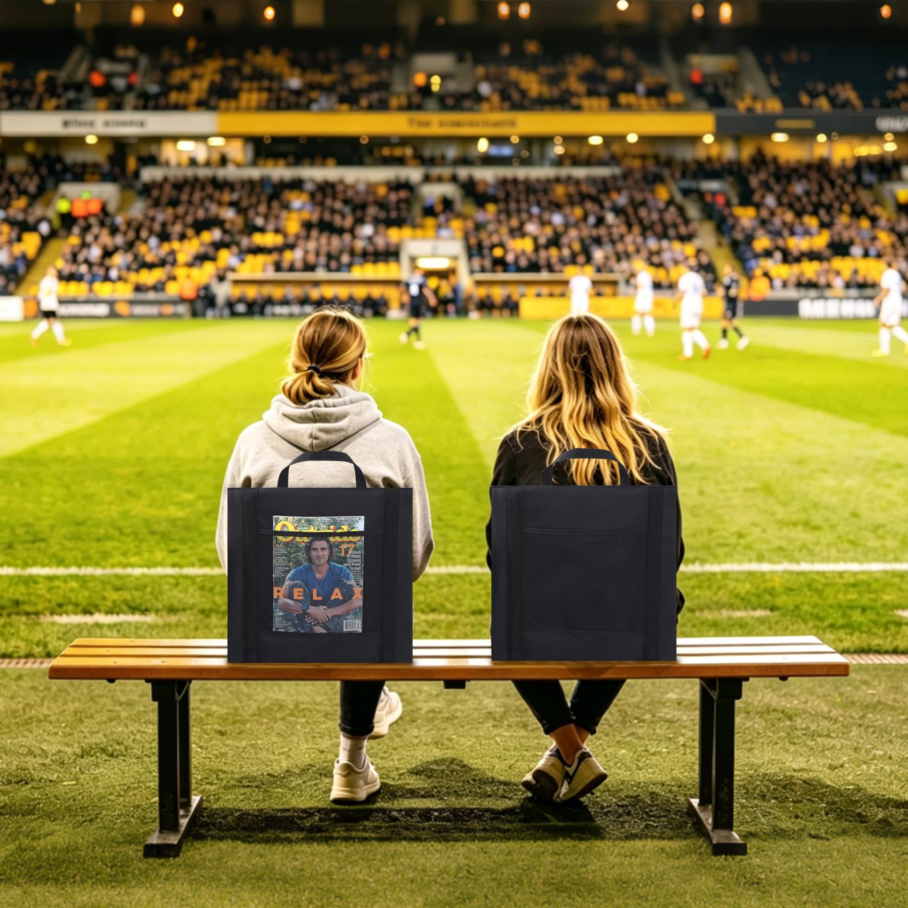 REDCAMP Faltbares Stadion Sitzkissen mit Rückenlehne, verstellbar, leicht | Gepolsterter Tribünensitz mit Stützstreifen & verstellbaren Gurten, 600D Oxford, 600g, ideal für Outdoor Sport Strand Camping