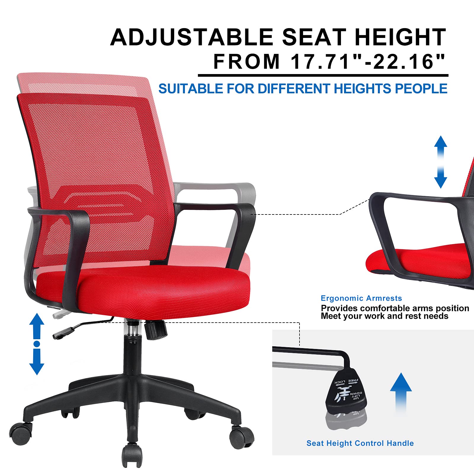 Buy ComHoma Office Chair Ergonomic Desk Chair Mesh Computer Chair Mid