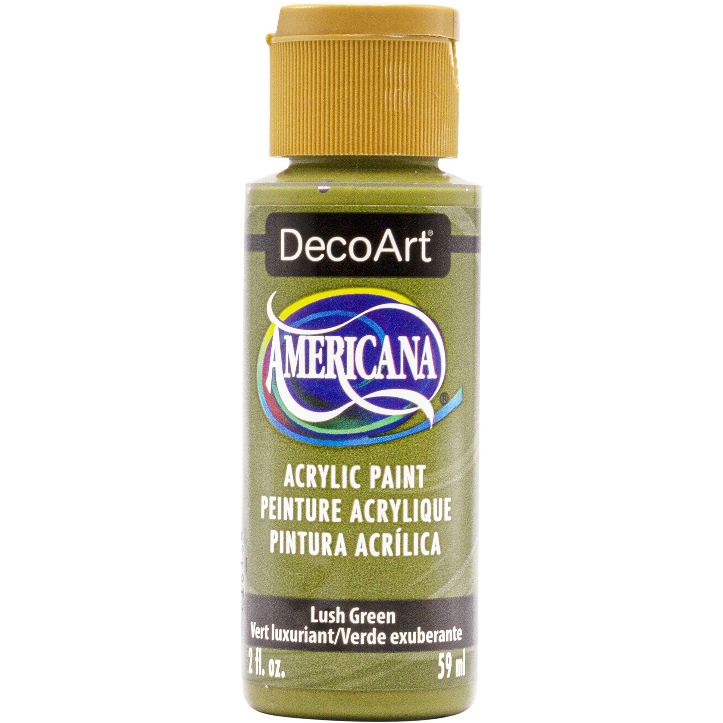 Decoart Lush Green Da408 Americana Acrylic Color, 2 Oz. Bottle, Lush Green