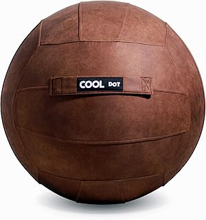 COOLDOT Bola de Yoga para Adultos Pelota Asiento Silla con Cubierta Asa Incluye Pelota de Ejercicio Bombín para Casa Oficina Pilates Yoga con Tratamiento Antibacteriano