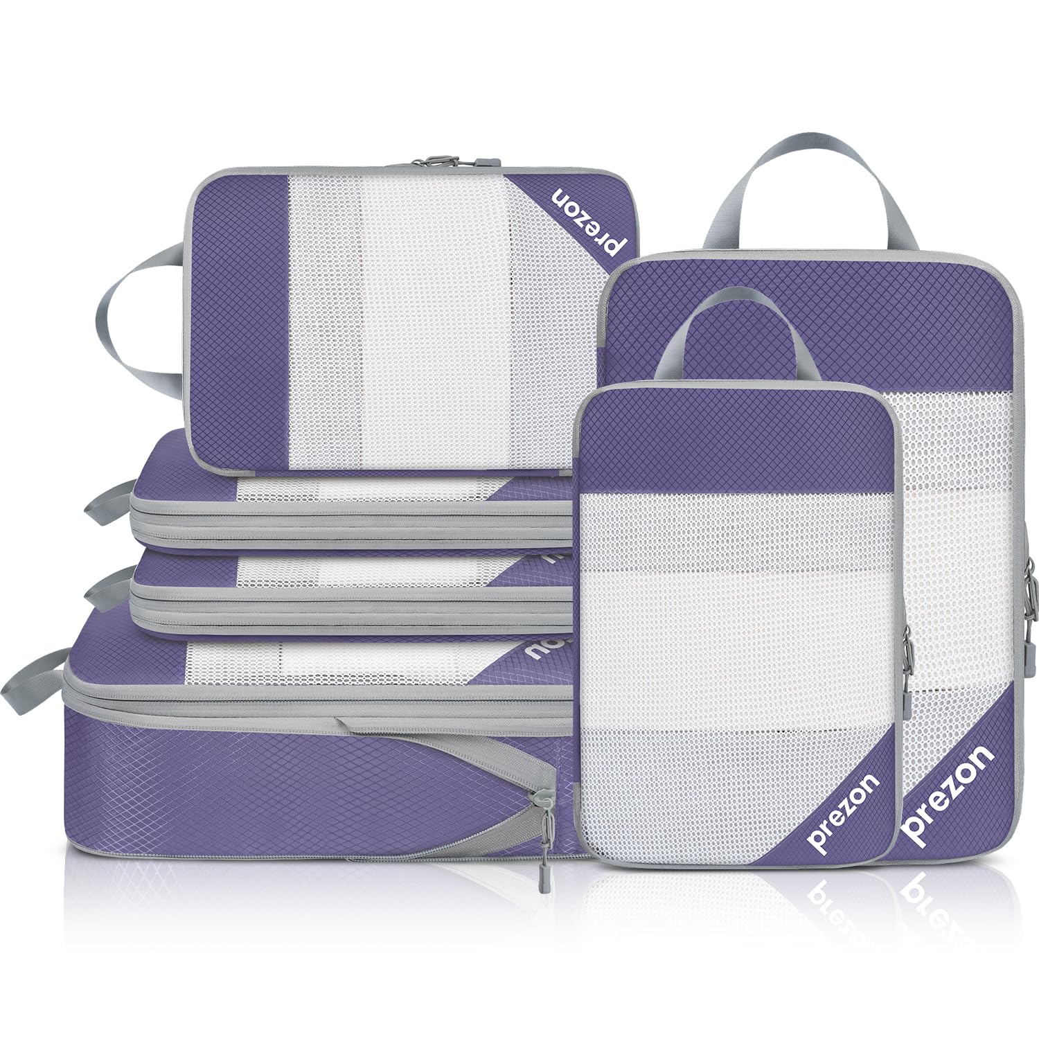 Prezon Kompressions-Packwürfel, Verbessertes Netzfenster, Sichtbar und Tragbar, Erweiterbare Reisegepäck-Organizer, Komprimierbaren Verpackungswürfel zur Organisation Ihres Reisegepäcks