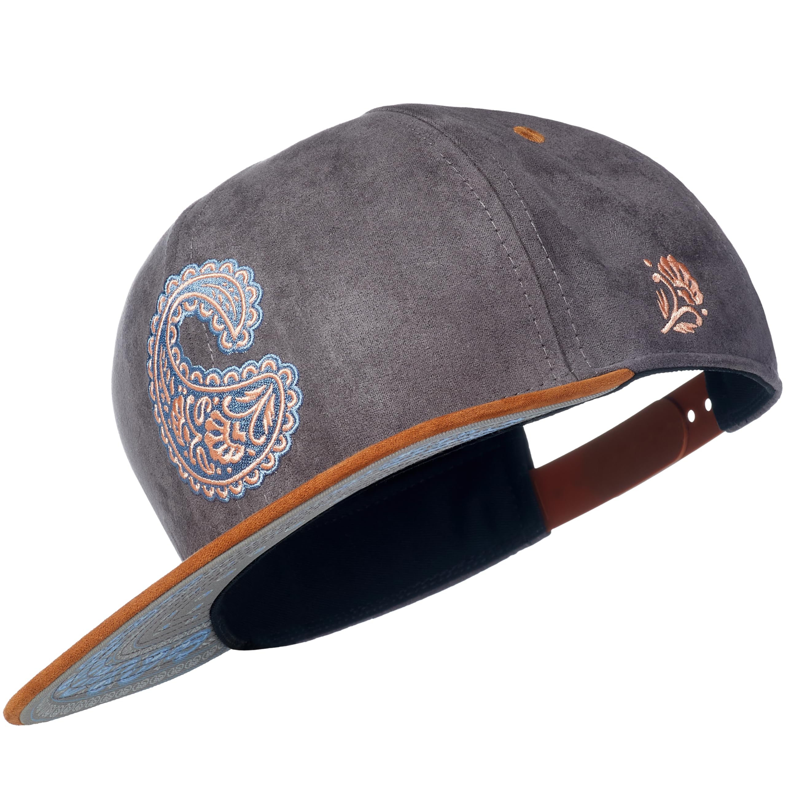 Cadency® Gorra Snapback Paisley, Gris, Unisex, Talla Ajustable, gris