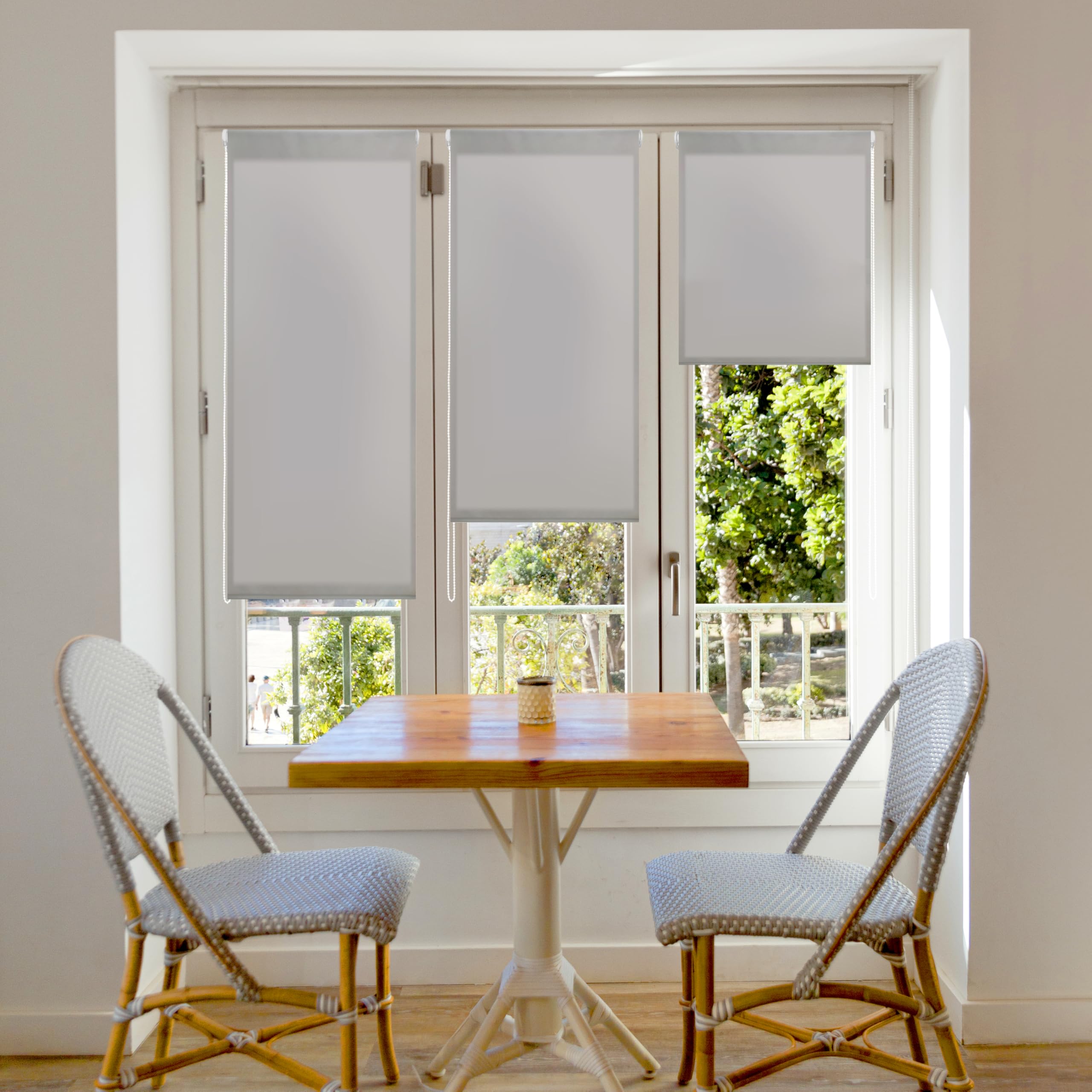Blindecor Plain - Aure “No Tools Required”. Translucent Roller Blind, Silver Grey, 67x180 cm (width x height)