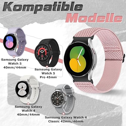 Miniatura 2 de Correas elásticas de reloj compatibles con Samsung Galaxy Watch 654 de 1.575 pulgadas, 1.732 pulgadas, Galaxy Watch 6 Classic de 1.732 pulgadas,