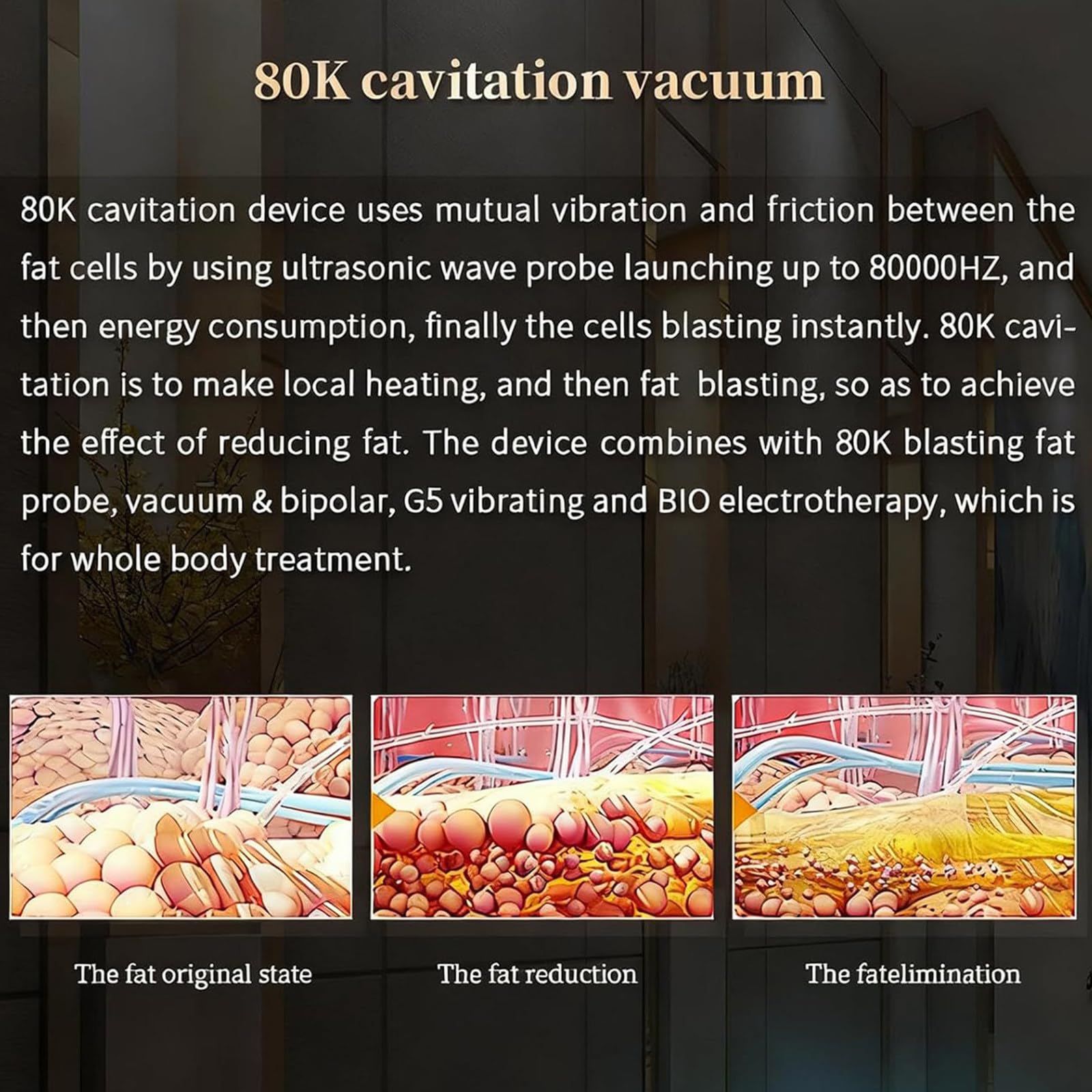 Appareil remodelage corporel 7 en 1,Appareil beauté à cavitation 80k avec écran LCD 7",élimination Cellulite et Combustion Graisses,Soin Anti-Rides et Anti-âge pour Visage et Corps