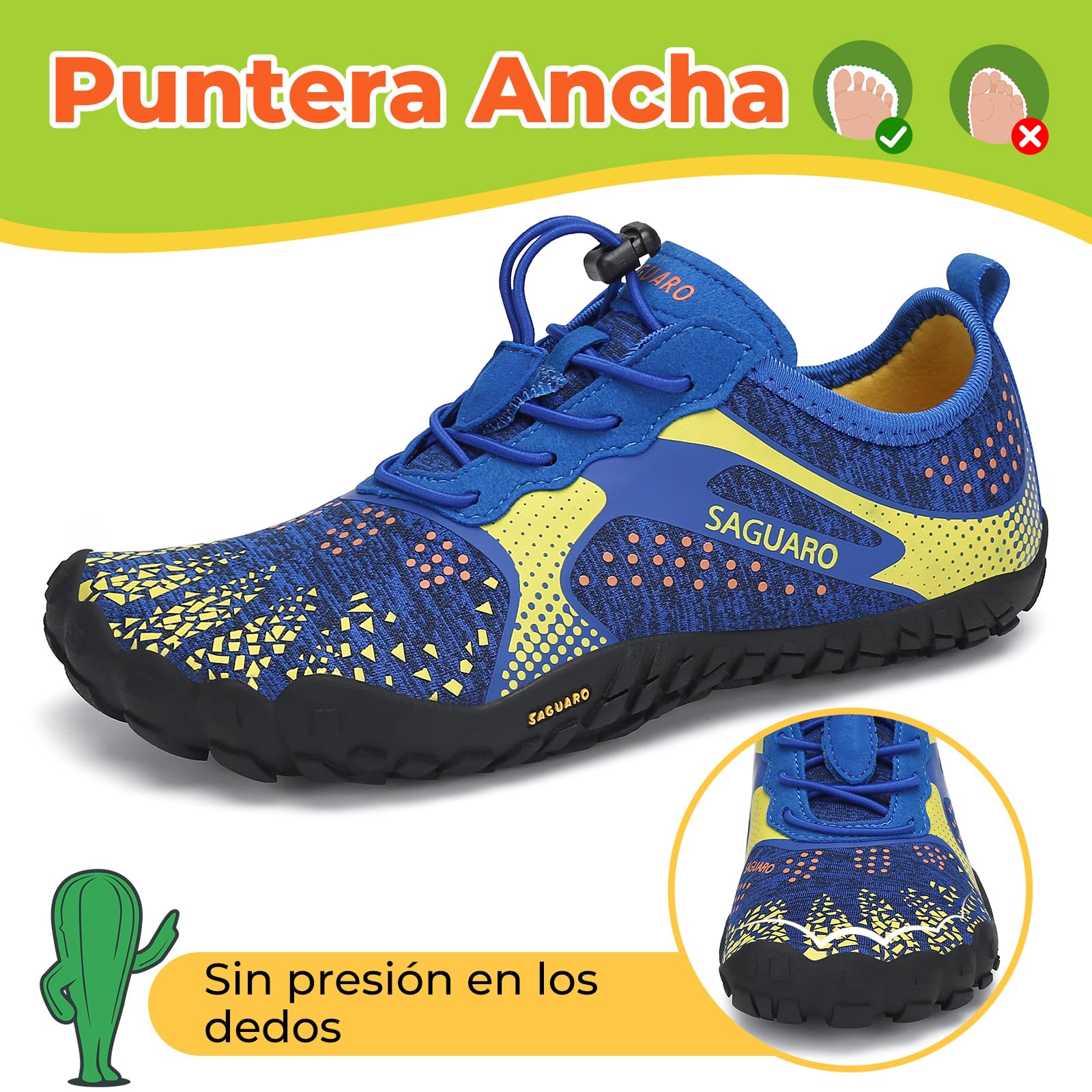 SAGUARO Barefoot Zapatillas Minimalista Comodas Zapatillas de Trail Running per Niños Niñas, Gr.24-36 — view 2
