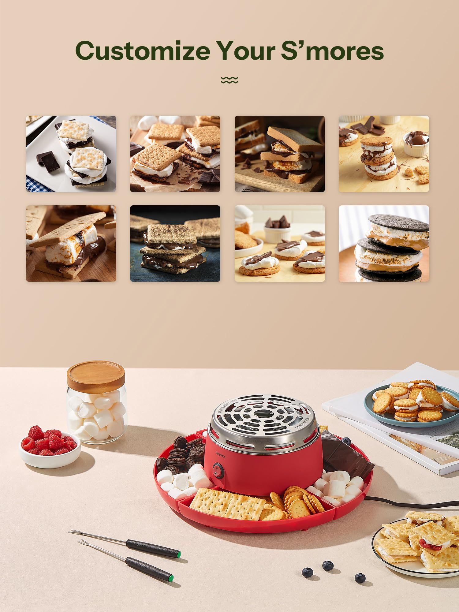 Flameless S'mores Maker - Indoor Marshmallow Roasting -6