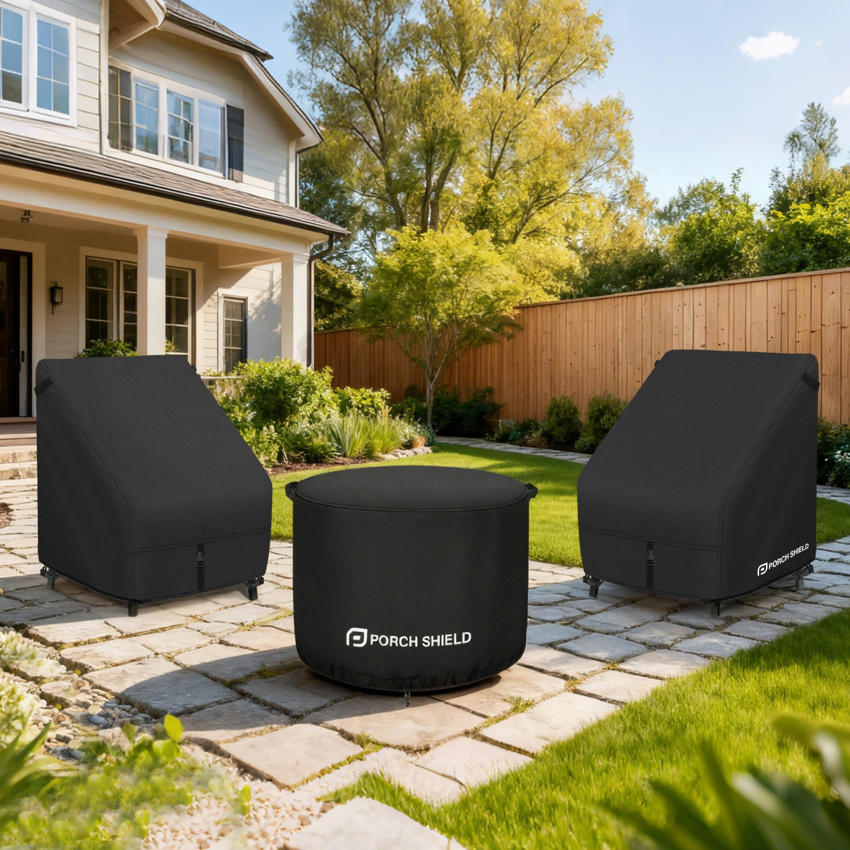 Porch Shield Housse ronde résistante aux UV pour poêle Solo Stove Yukon – Housse imperméable pour foyer de terrasse – 81,3 cm – Noir