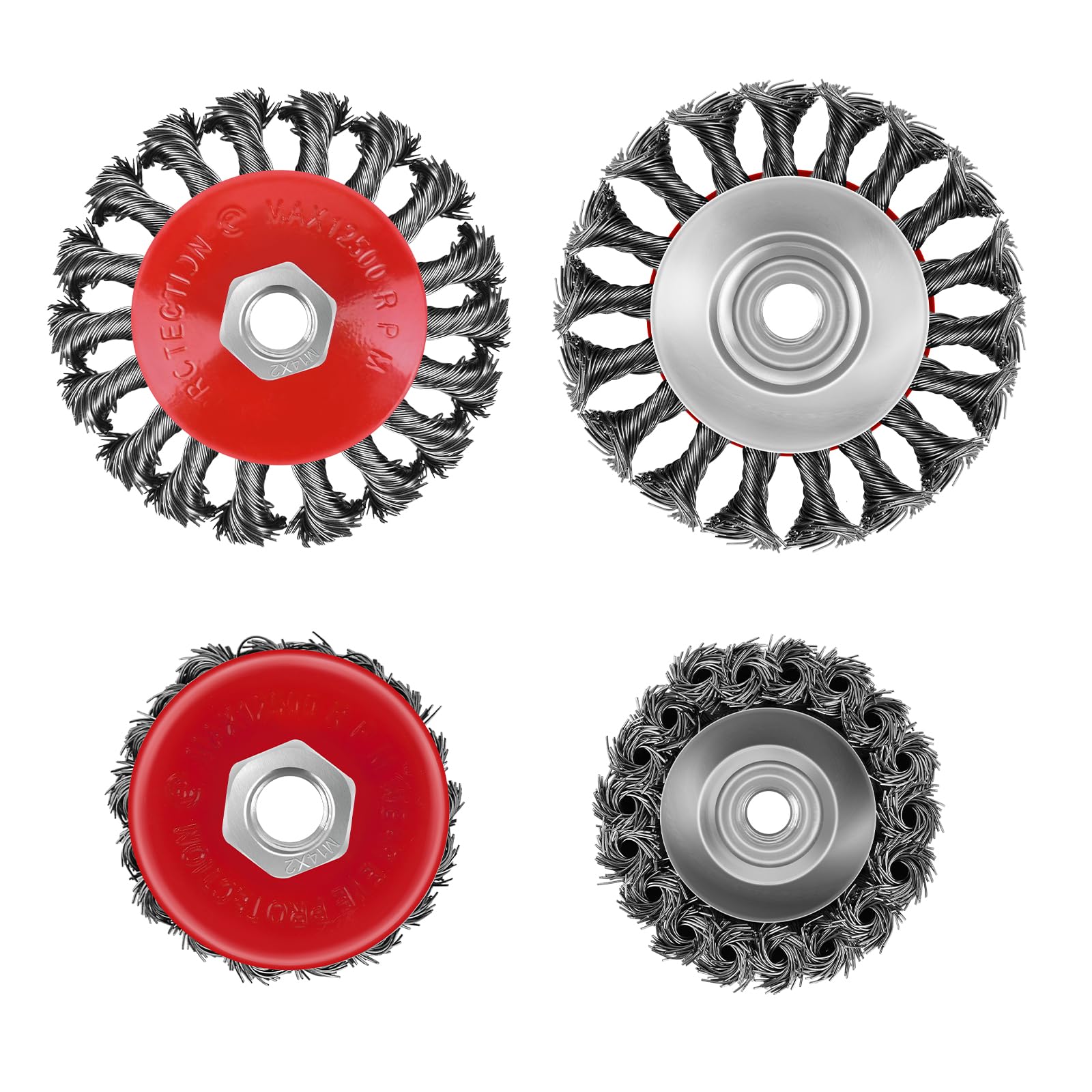 Wire Brush Angle Grinder Twist Knot Wire Brush Set Kit for 115mm Sander Angle Grinder Ø3 Inch Ø 4 Inch M14