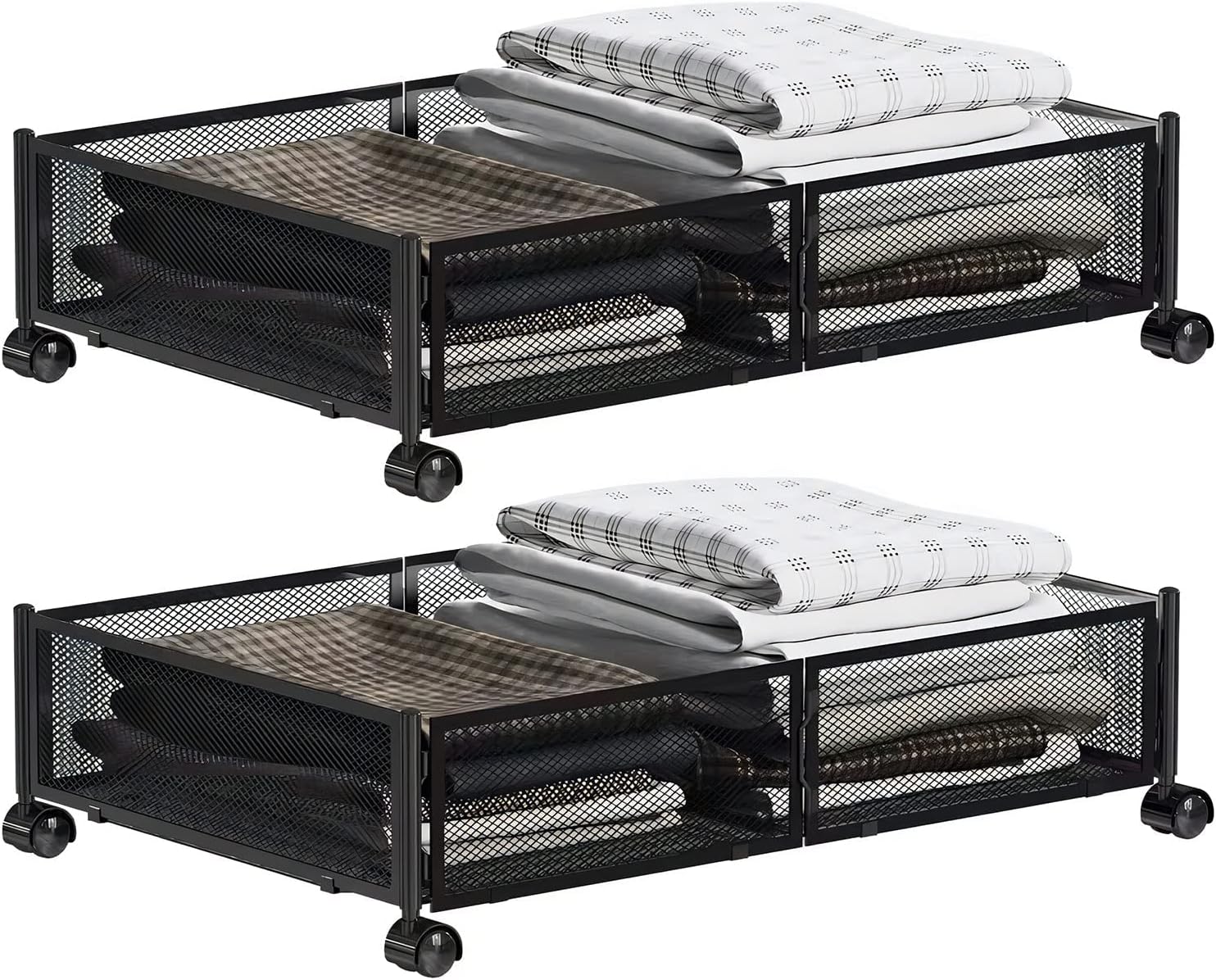 Caluself Under Bed Storage with Wheels,Underbed Storage
