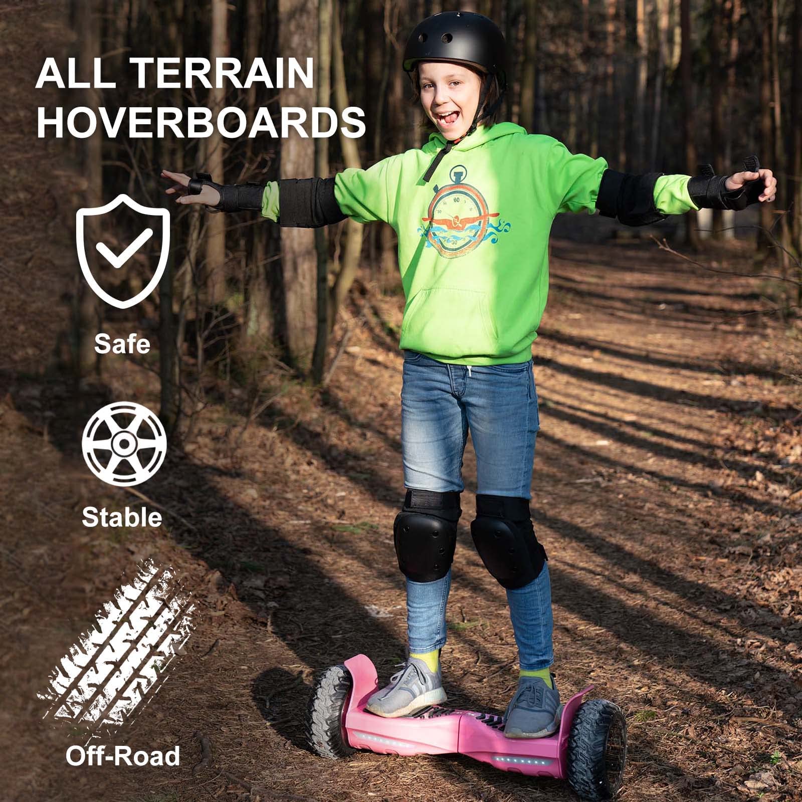 GeekMe Hoverboard SUV Tout-Terrain 8,5 Pouces, Application Mobile, Haut-Parleur Bluetooth, Double Moteur, Lumières LED, Enfants et Adultes