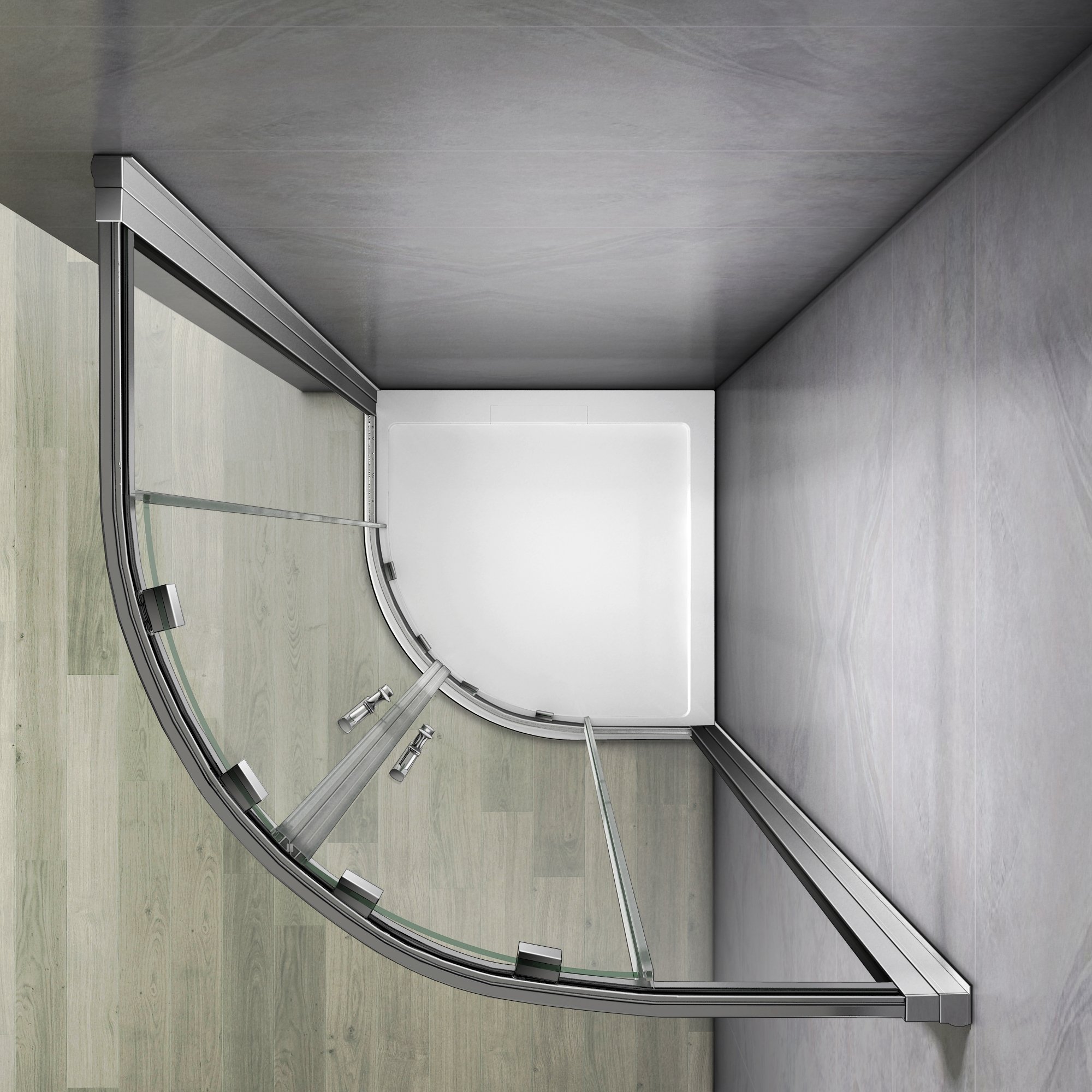 90X90X195cm Porte coulissante Paroi de douche accès d'angle cabine de douche verre anticalcaire