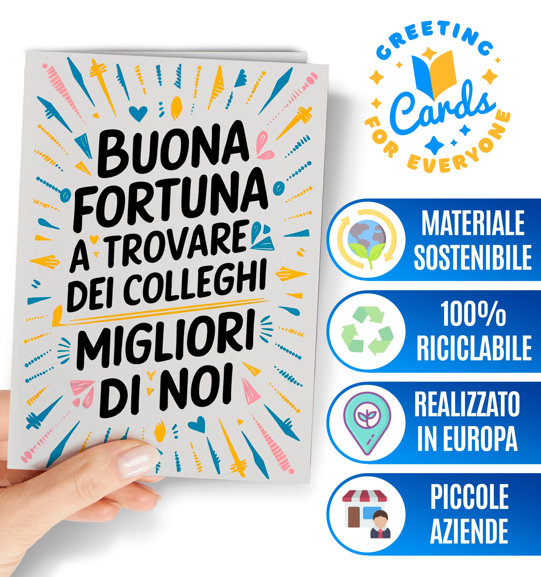 Biglietto Collega Che Va Via - Regalo Addio Collega Che Cambia Lavoro - Biglietti Auguri Divertente Donna Uomo - Greeting New EU 39