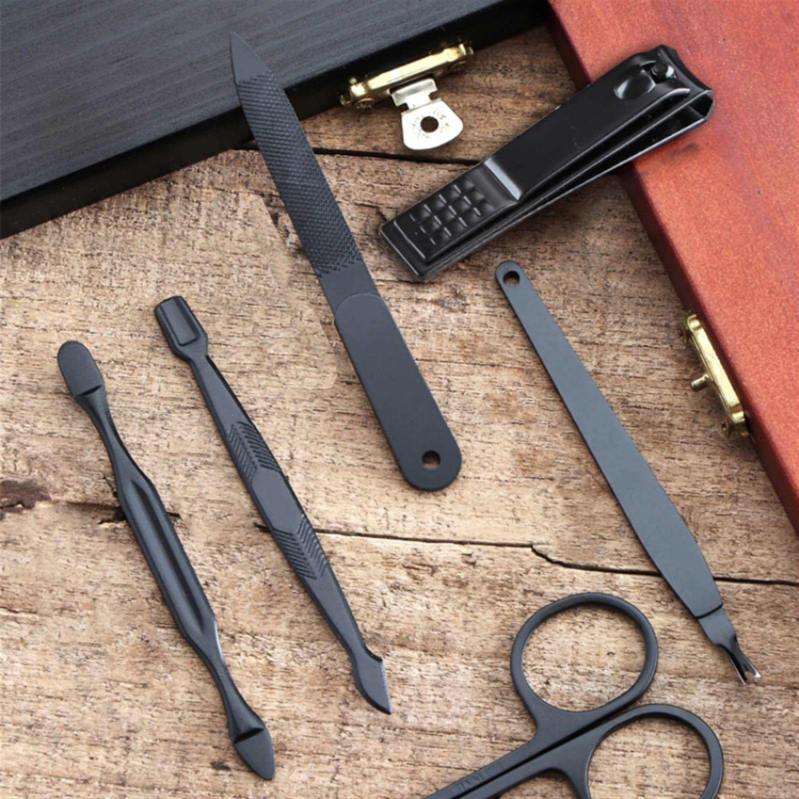AKAZI Maniküre-Set 18 STÜCKE Professioneller Nagelschneider Pediküre-Scheren-Set Edelstahl-Adlerhaken Tragbares Maniküre-Nagelknipser-Werkzeug-Set Werkzeuge Nagelknipser-Set (Color : 01) (1)