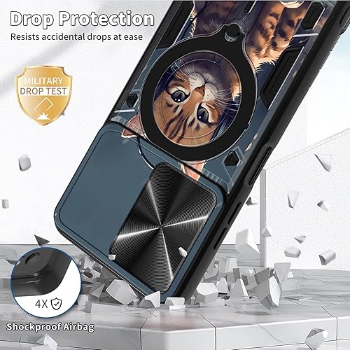 Vista 19 de Funda protectora híbrida para Samsung Galaxy A53 5G de 6.5 pulgadas y anillo giratorio de 360 grados, función atril, híbrida, de doble capa