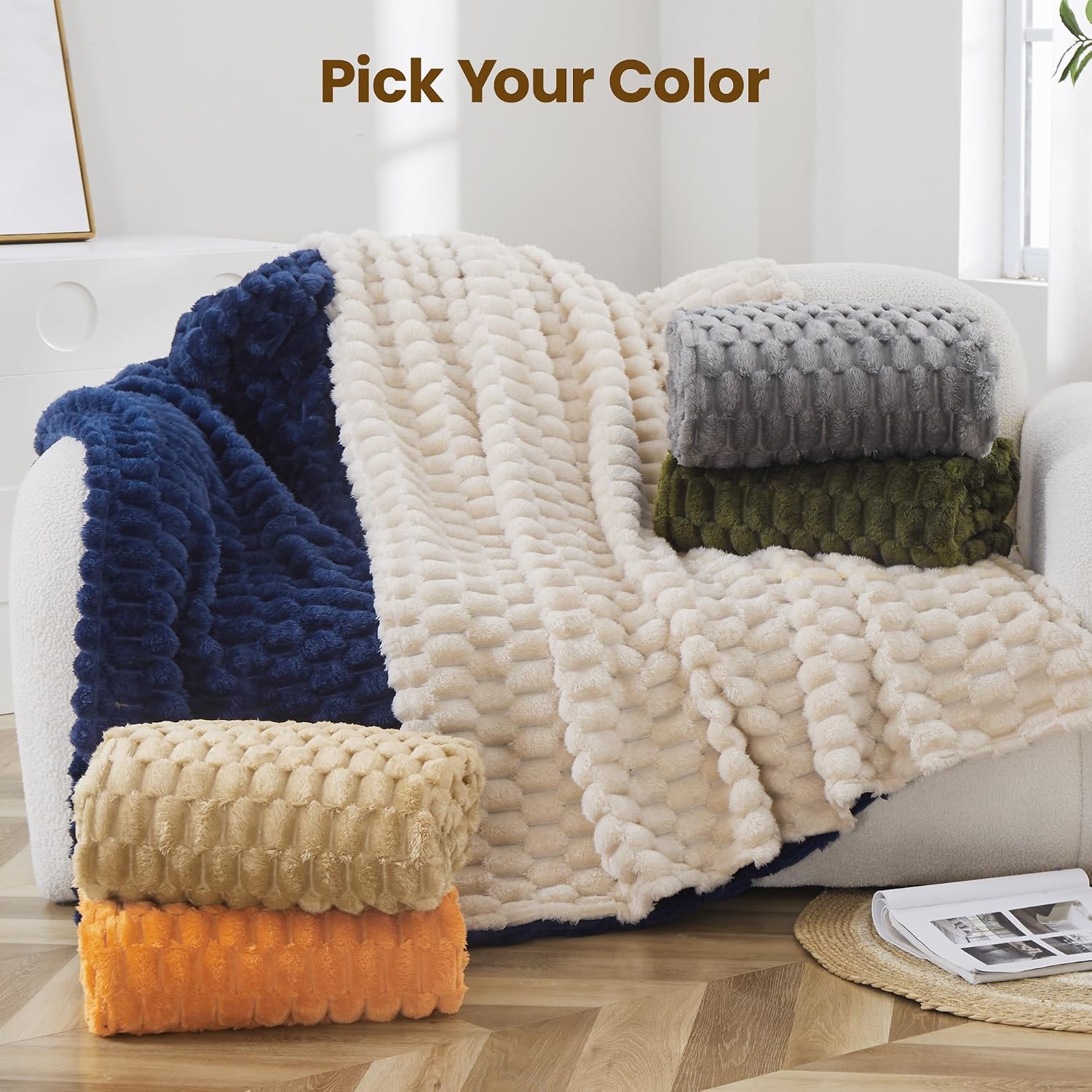 Taliska Dark Green Fleece Twin Blanket 60"x80" - 3D Turtle Shell Texture Soft Fluffy Warm Blanket, Cozy Lightweight Twin Blankets for Couch Sofa Bed All-Season Home Decor