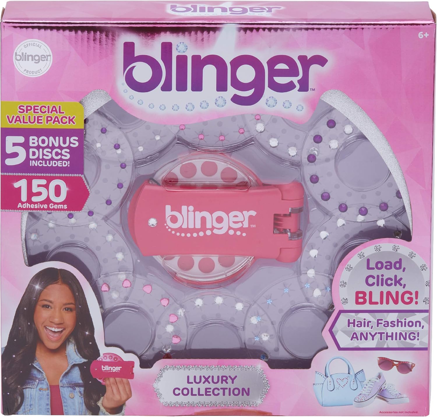 Blinger Deluxe Set, Luxury Collection, Comes with Glam Styling Tool, 5 Bonus Discs
