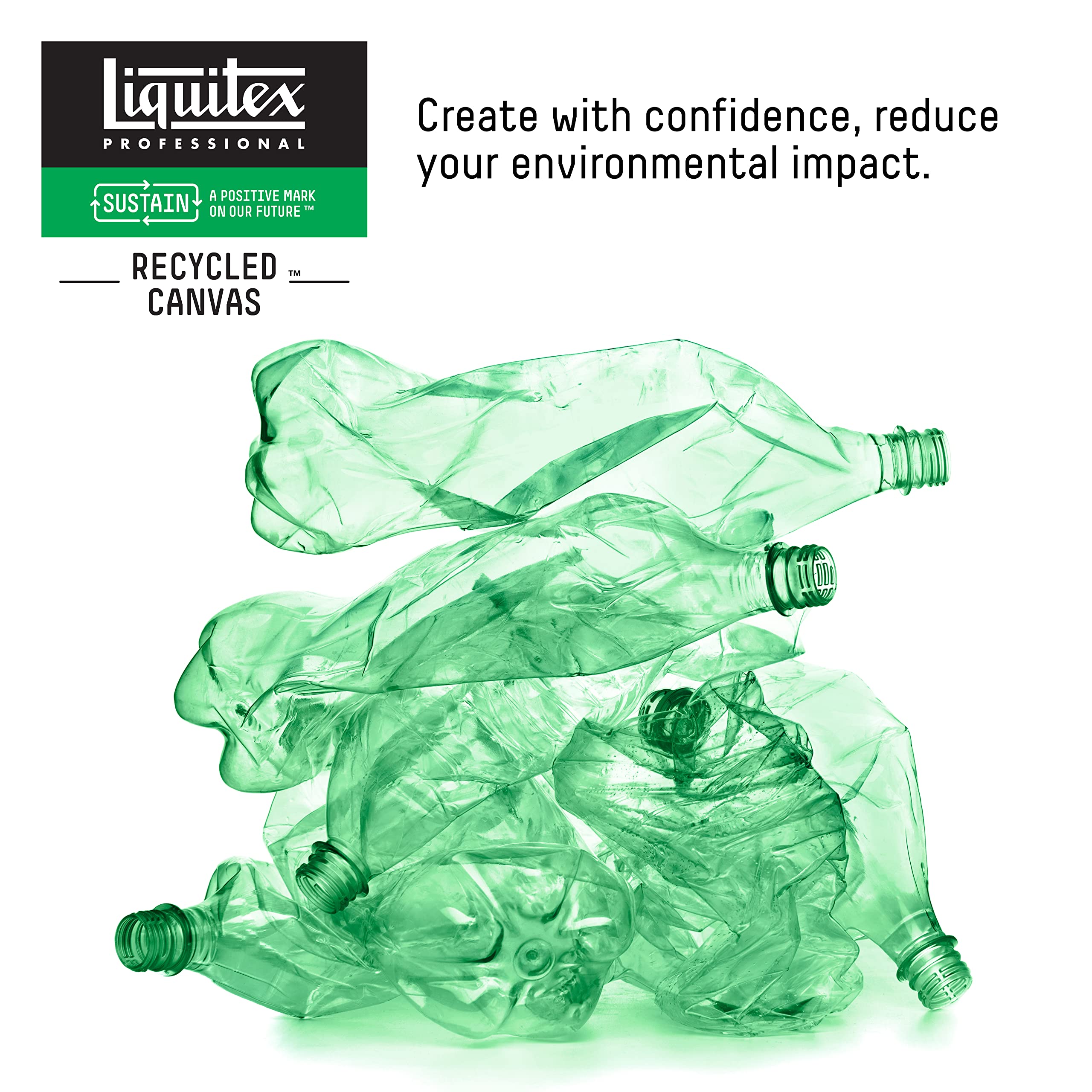 Liquitex Recycled Canvas - Rollo de Tela a Partir de Botellas de Plástico 100% Reciclado, Calidad Profesional, Para Acrílico y Óleo, FSC, Sin Imprimación - Rollo 1,8M x 5,48M