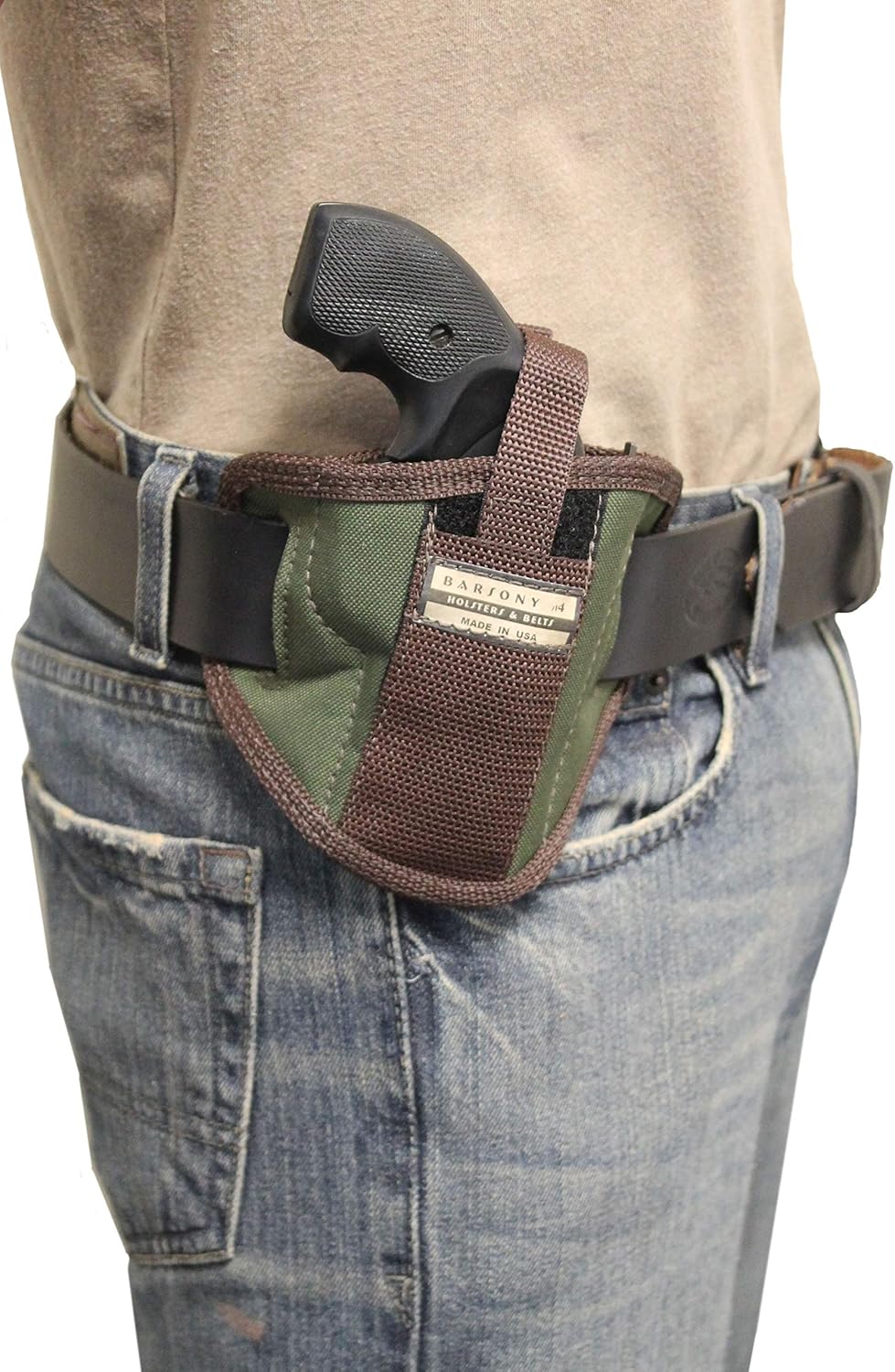 Barsony Woodland Green Ambidextrous Pancake Holster for 2", Snub-Nose .38 .357 Revolvers