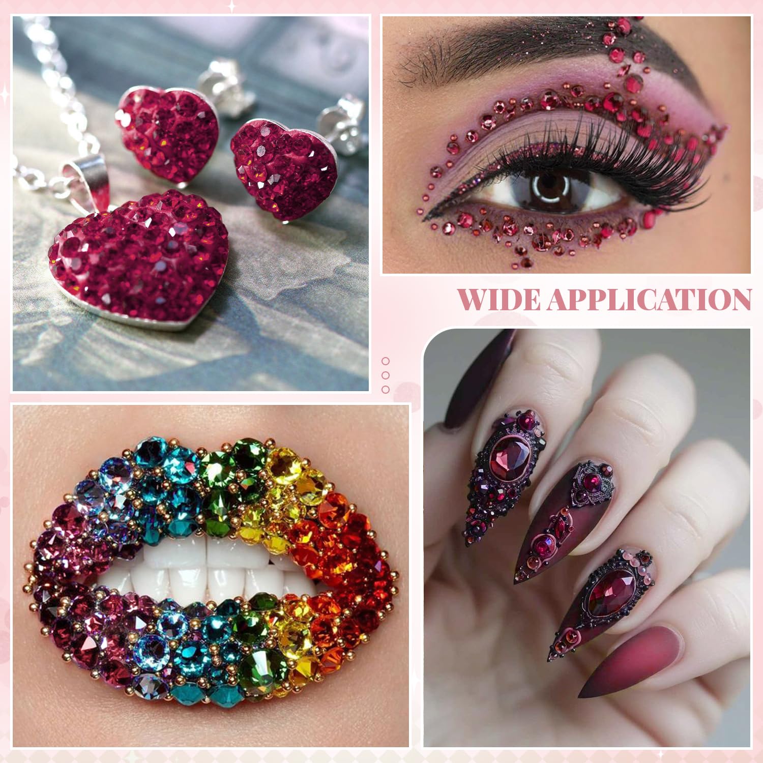 2500PCS SS10/2.8mm Crystal Rhinestones (Amethyst), Bedazzling Flatback Glass Rhinestones for Crafting DIY Nail Art Makeup Decoration, Gems Diomand Charms for Tumbler Shoes Clothing Mug - Image 7