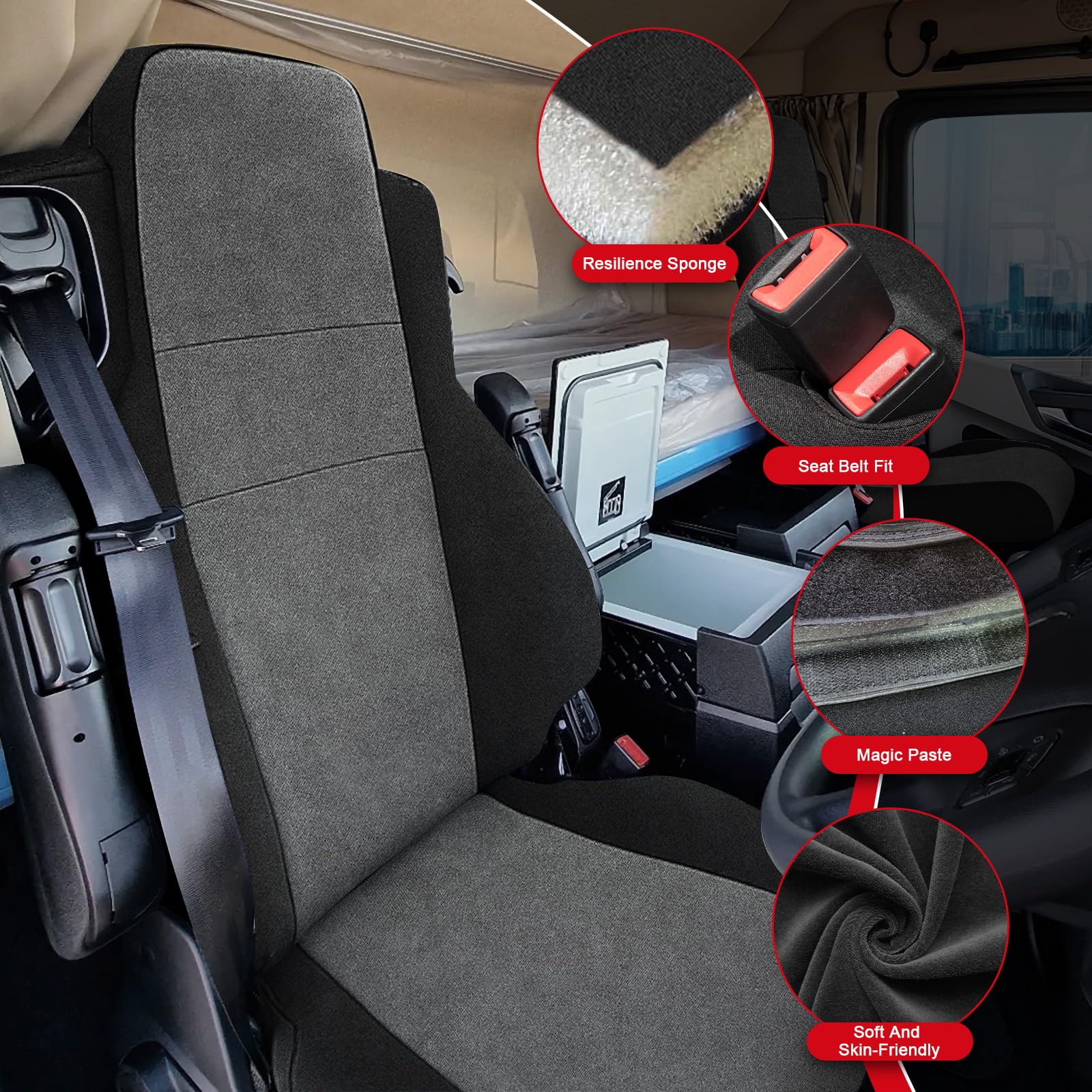Sitzbezüge Auto für Mercedes ACTROS MP4 MP5, LKW Sitzbezüge | Autositzbezüge Auto-Sitzschoner Schonbezüge Sitzauflagen Sitzbezug Vorne