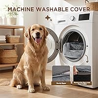 Vista 457 de Comfort Expression Cama ortopédica para perros extra grandes de 45 x 35 pulgadas, cama para mascotas XL de espuma tipo caja de huevos impermeable