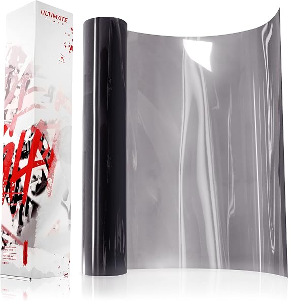 VViViD+ Ultimate Headlight Taillight Tint Vinyl Wrap (16 X 30ft, Super Light Smoke)