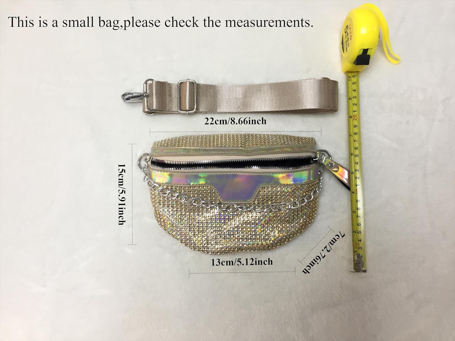Rhinestone Chest Bag For Women Fanny Packs Belt Bags Small Crossbody Bags Waist Pouch Purse for Lady Party Outdoor Traveling Beach - Image 6