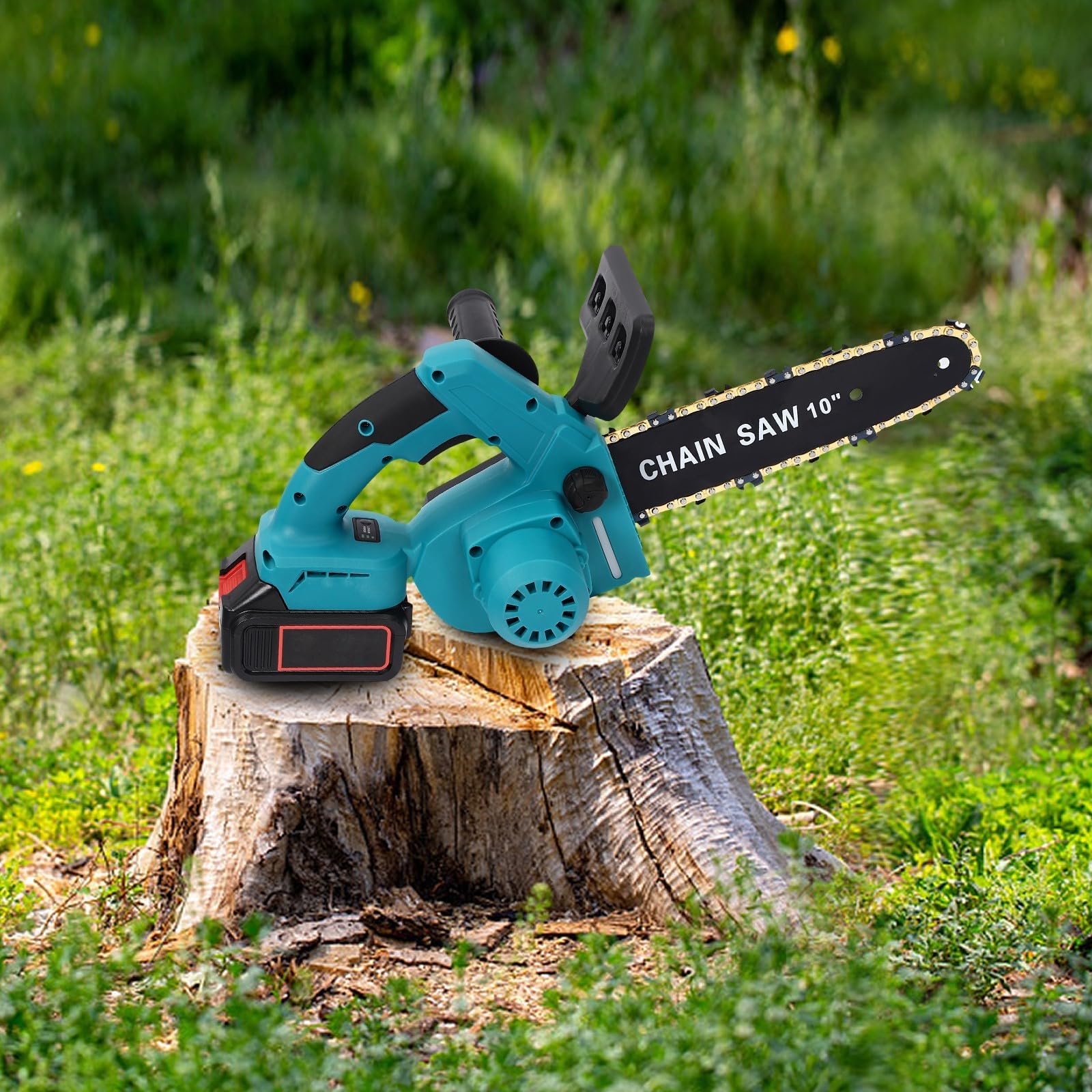 Mini akumulatorowa piła łańcuchowa, akumulator litowy, 1200 W, 25 cm, do ogrodu, drewna, cięcia drewna, pielęgnacji drzew, bezprzewodowych narzędzi ogrodowych do drzew, gałęzi i gałęzi